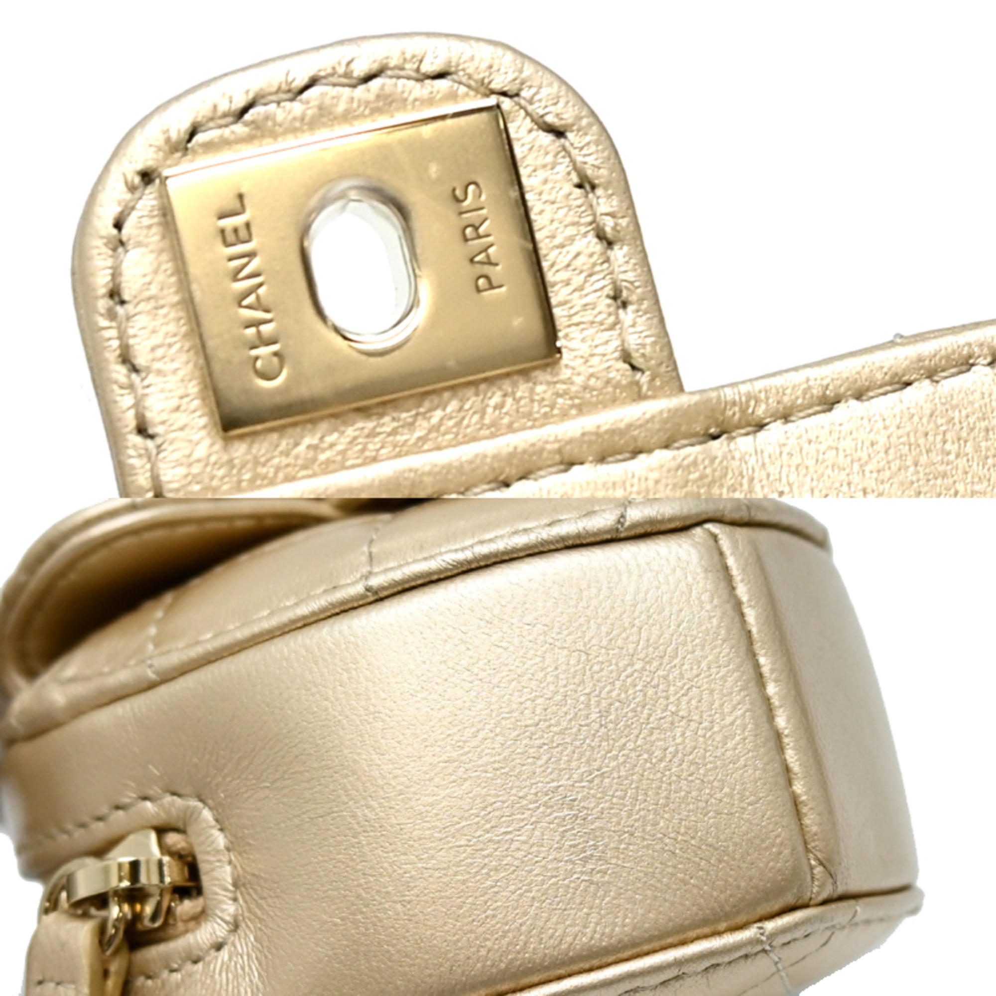 Chanel Matelasse Gold Leather Shoulder Bag (Pre-Owned)