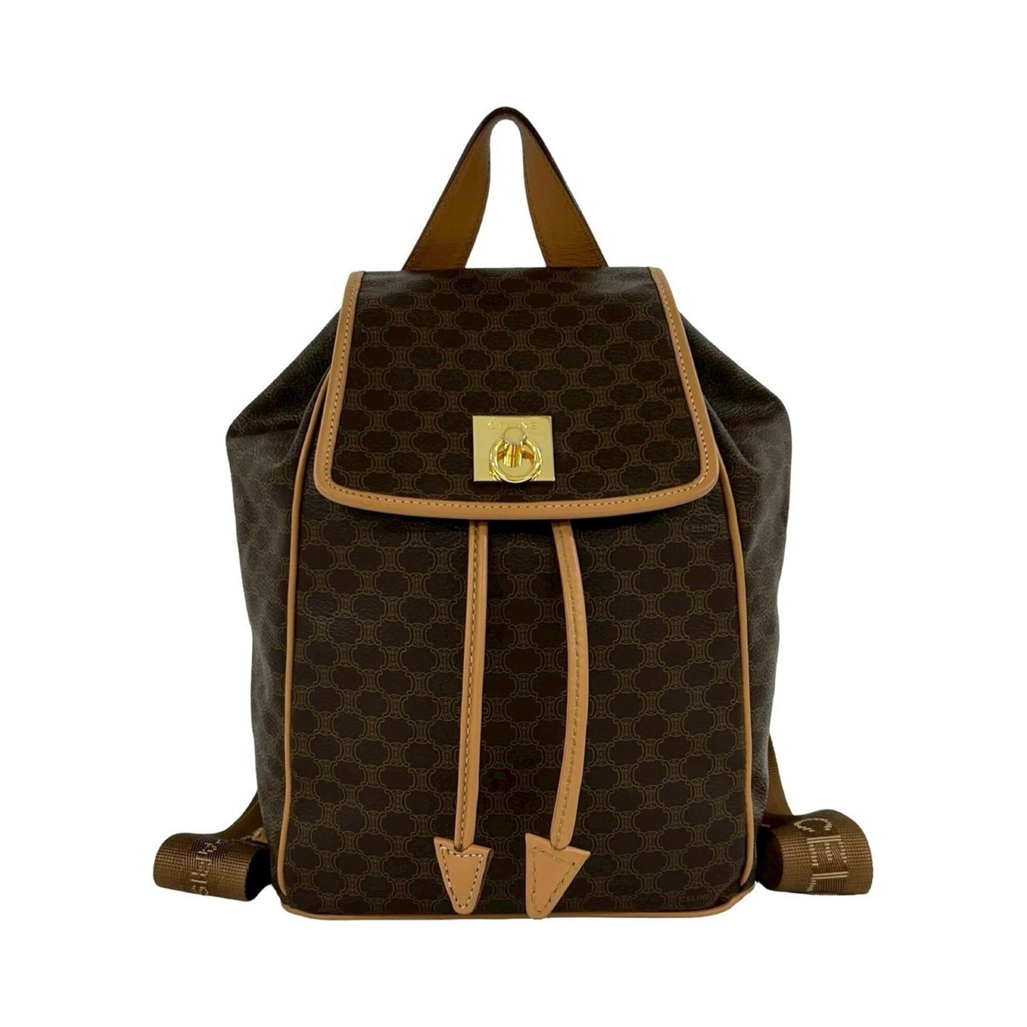 Celine Brown Leather Pvc Backpack (Pre-Owned)