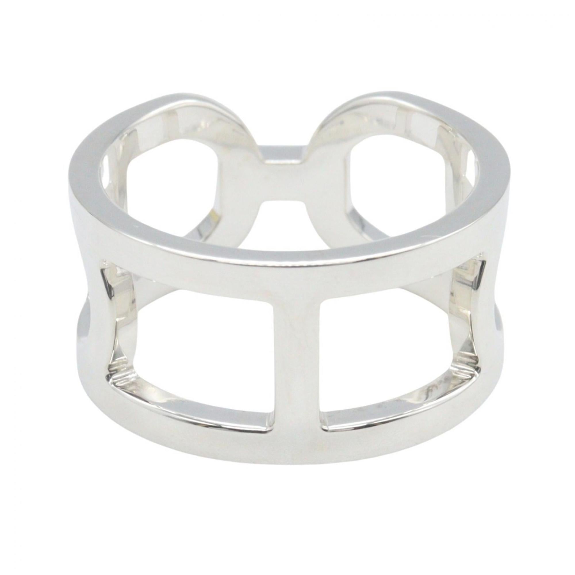 Hermes Silver Silver 925 Band Ring (Pre-Owned)