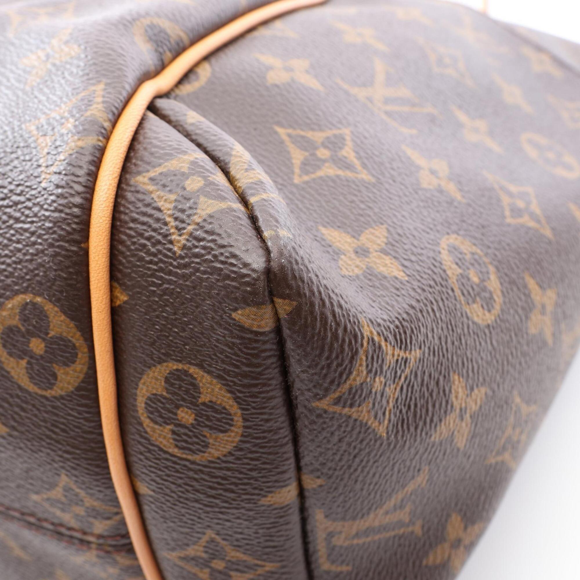 Louis Vuitton Brown Coated Canvas Leather Handbag Tote Bag (Pre-Owned)