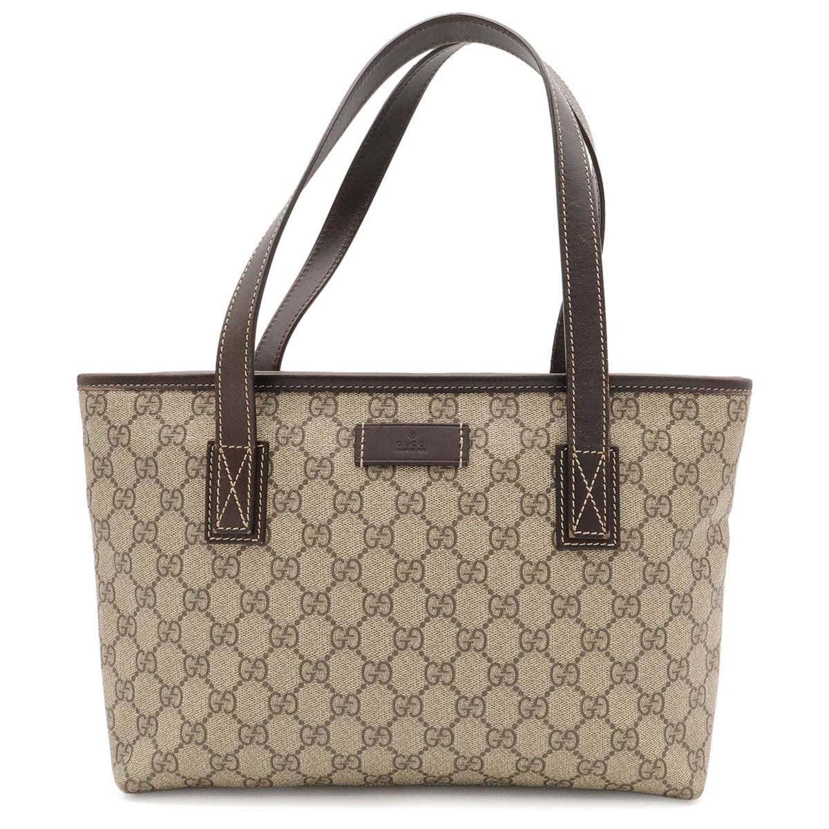 Gucci Beige Brown Dark Brown Gg Supreme Shoulder Bag Tote Bag (Pre-Owned)