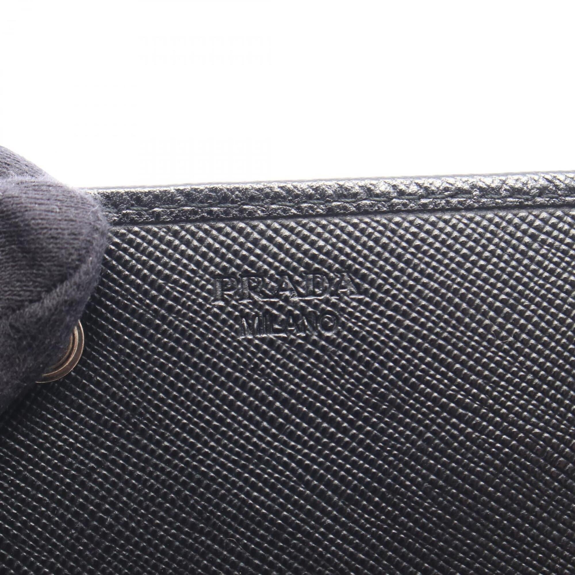 Prada Black Nylon Leather Long Wallet (Bi-Fold) (Pre-Owned)