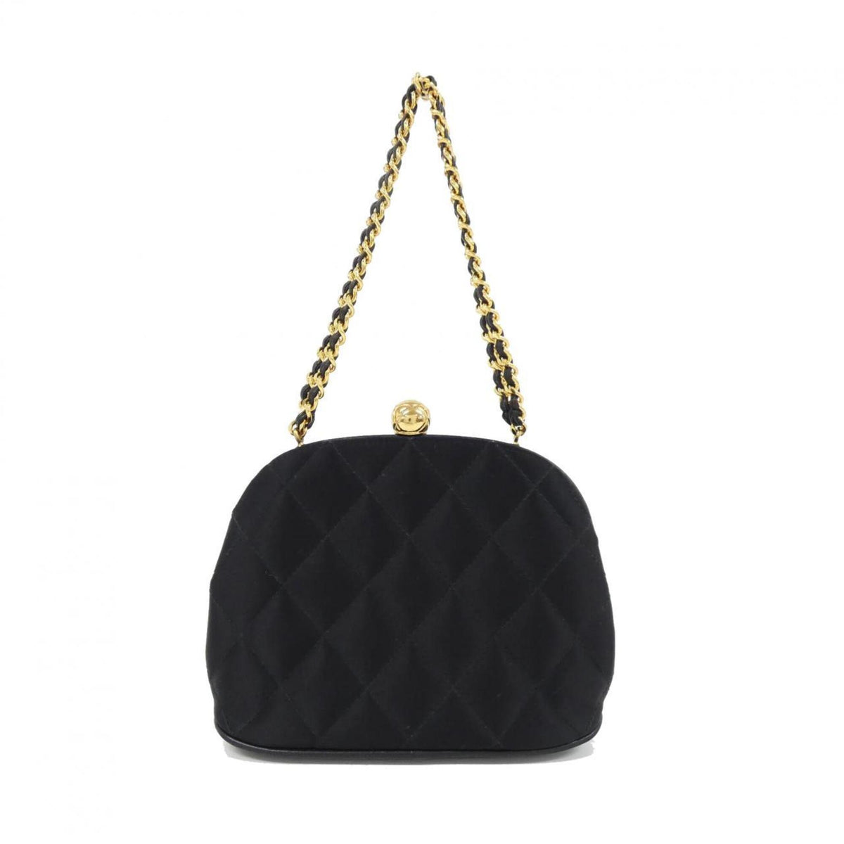 Chanel Black Satin Handbag (Pre-Owned)