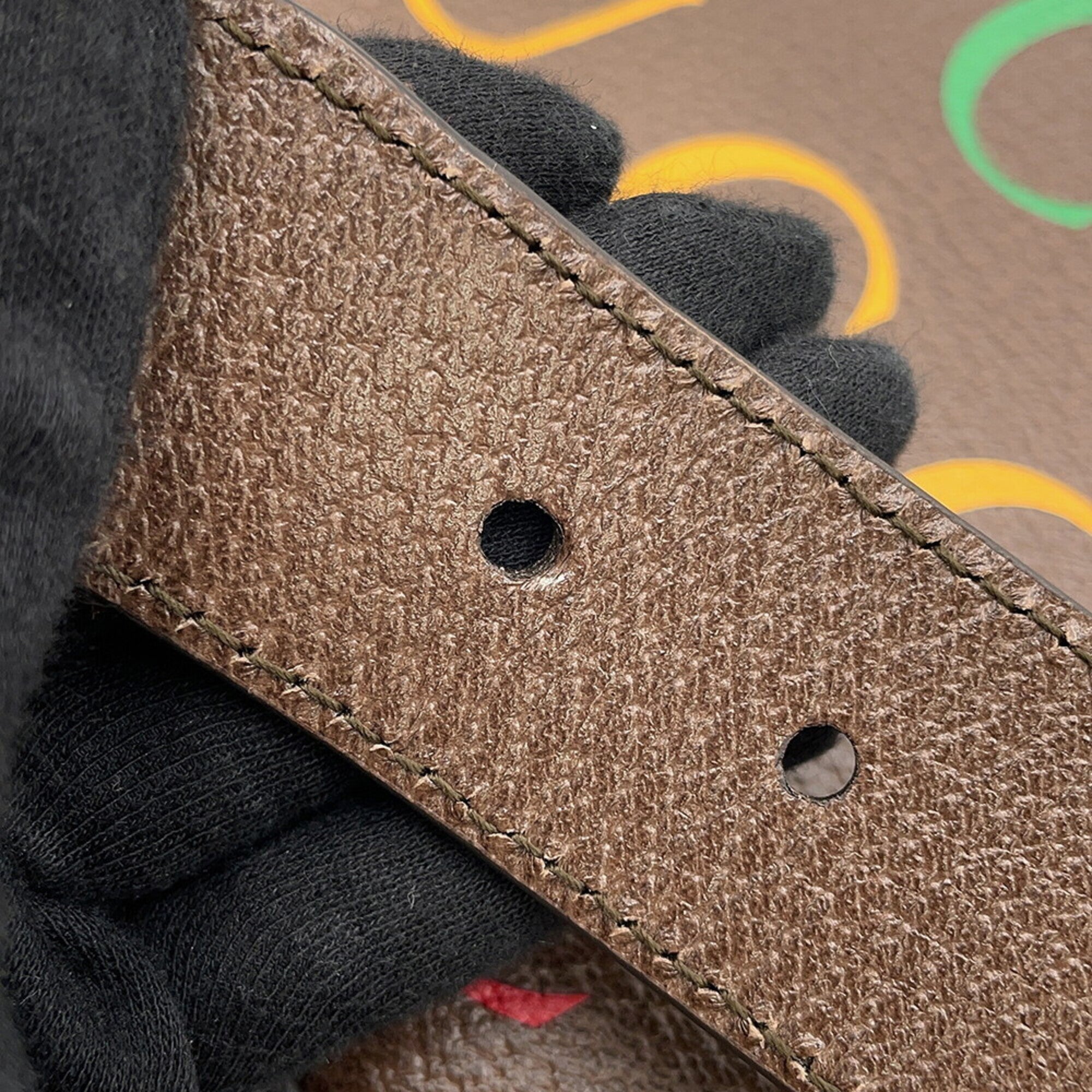 Gucci Brown Multi-Color Leather Handbag Pouch Sling Bag (Pre-Owned)