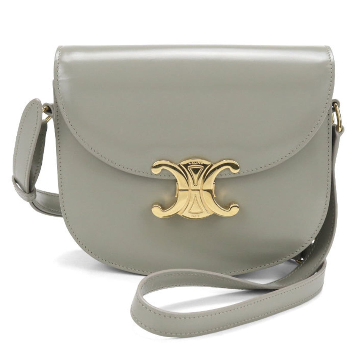 Celine Gray Leather Shoulder Bag (Pre-Owned)