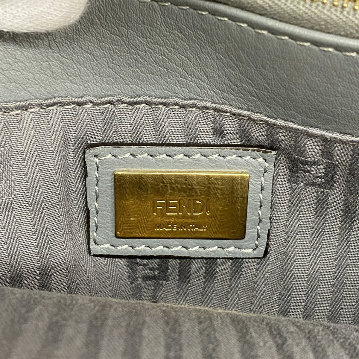 Fendi Gray Leather Handbag (Pre-Owned)