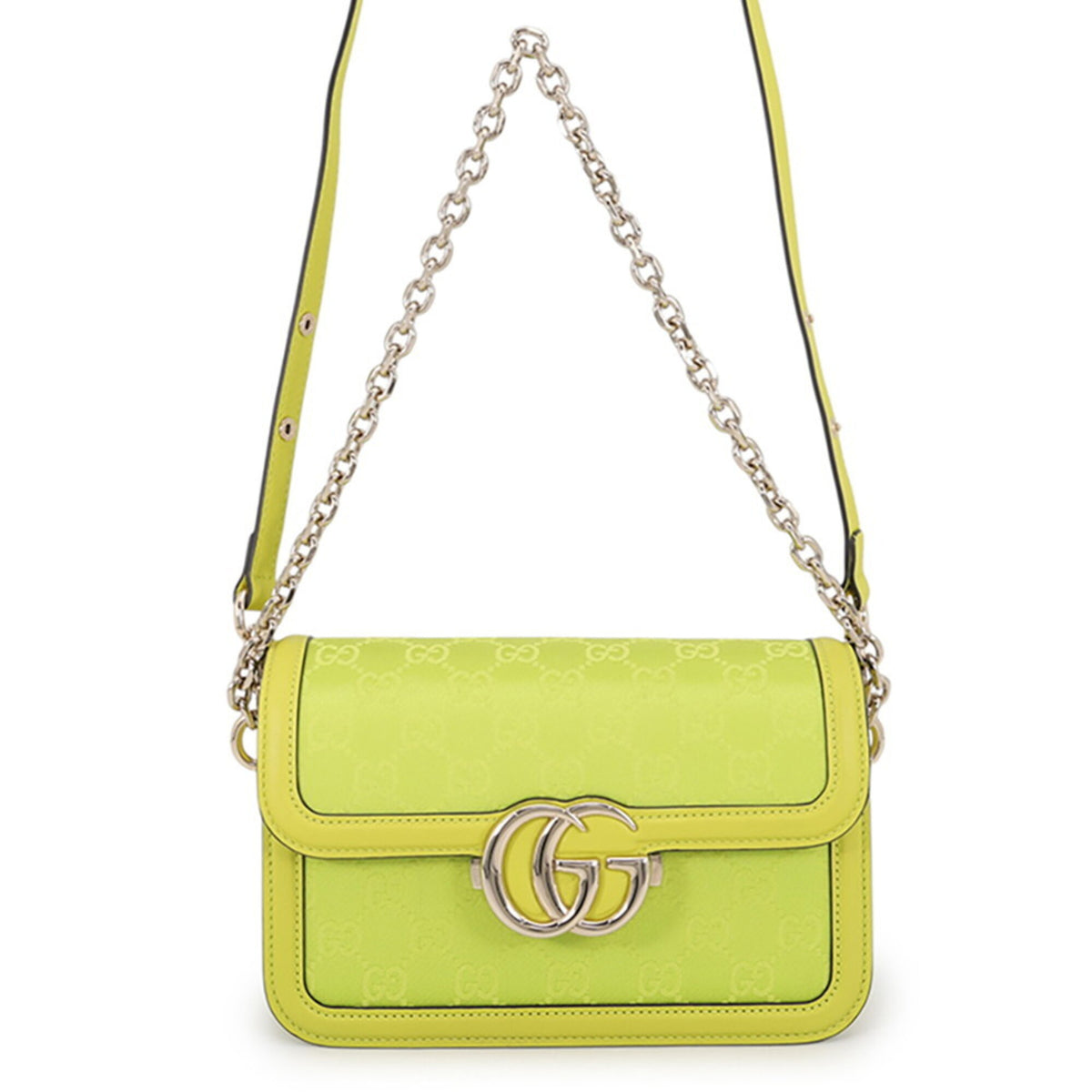 Gucci Lime Green Leather Shoulder Bag (Pre-Owned)