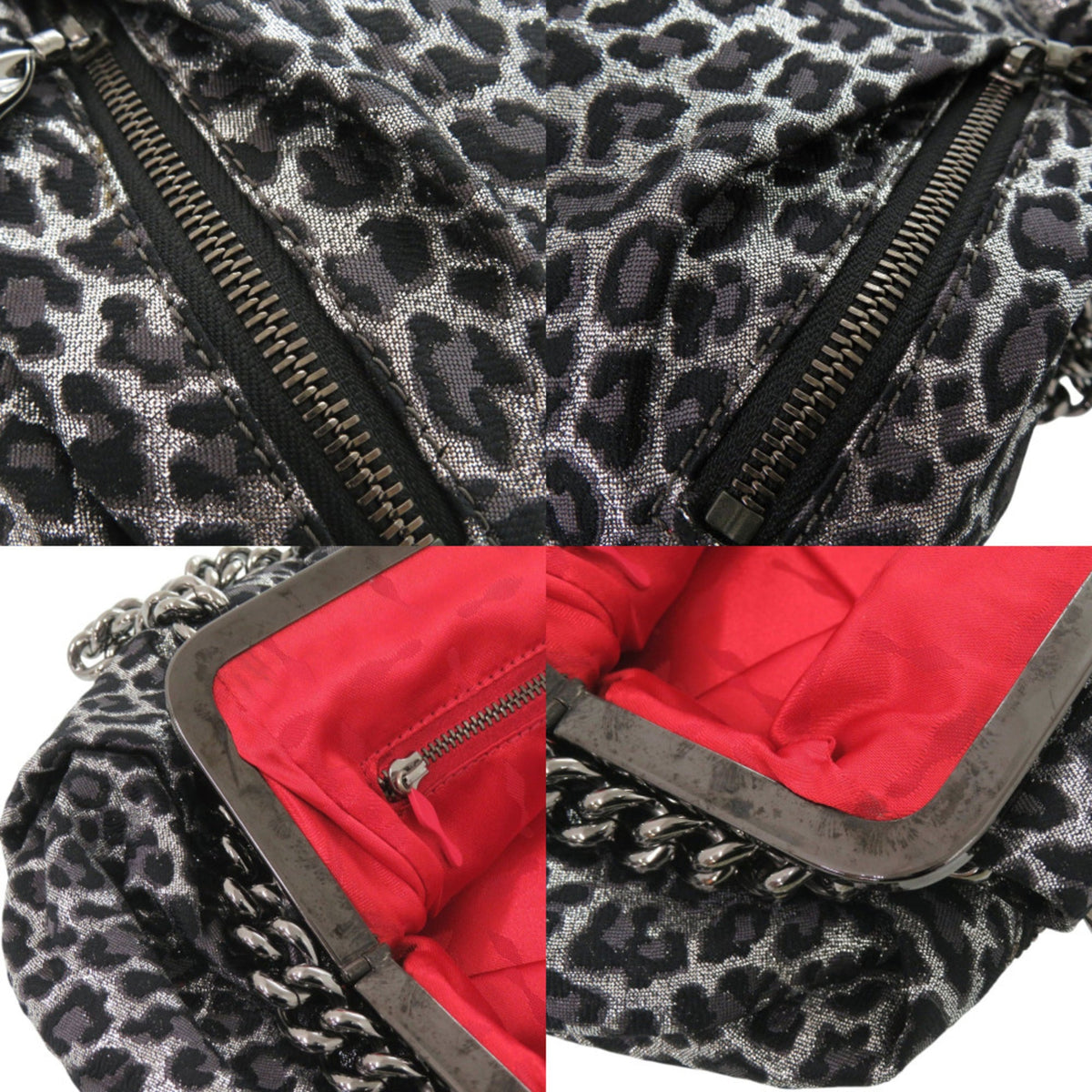 Christian Louboutin Gray Canvas Handbag Shoulder Bag (Pre-Owned)