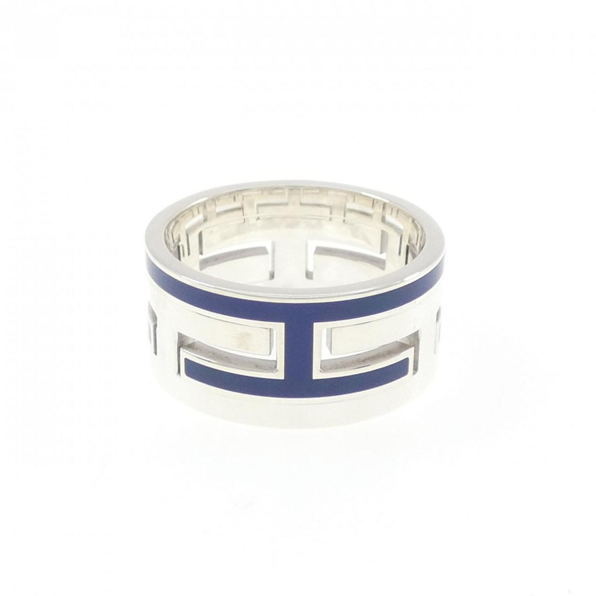 Hermes Silver Silver 925 Band Ring (Pre-Owned)