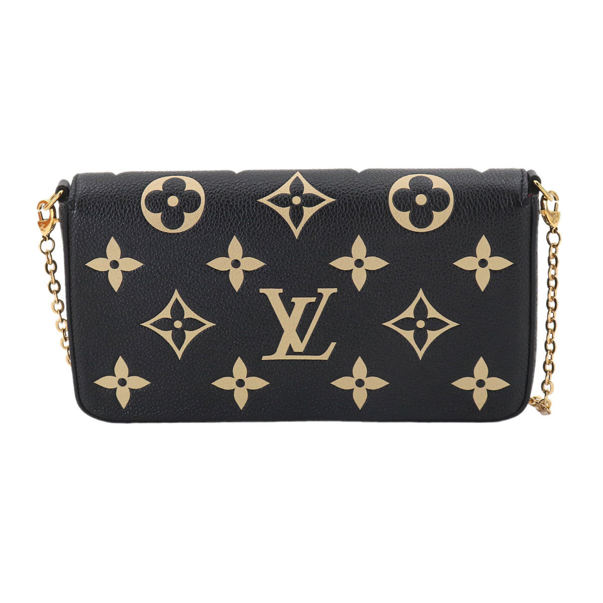 Louis Vuitton Beige Bicolor Black Monogram Monogram Empreinte Pochette (Pre-Owned)