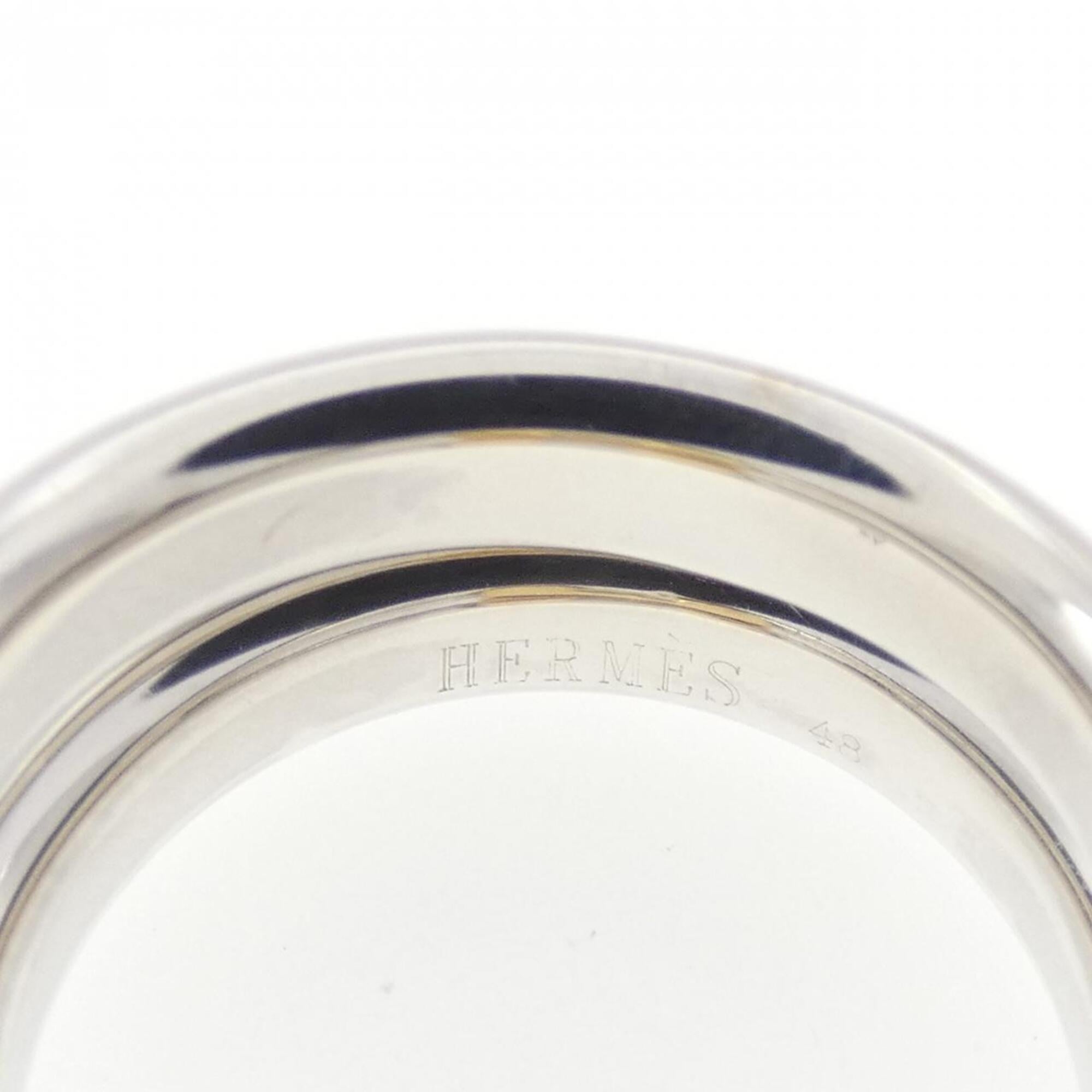 Hermes Silver Band Ring (Pre-Owned)