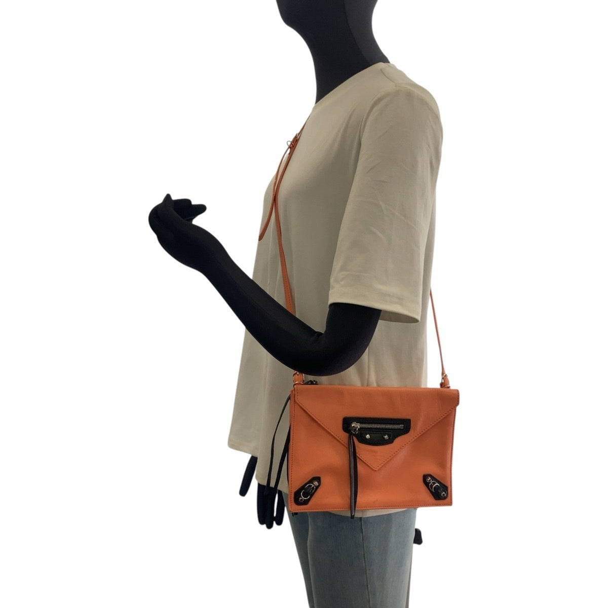 Balenciaga Pink Pink Orange Leather Pochette Shoulder Bag (Pre-Owned)
