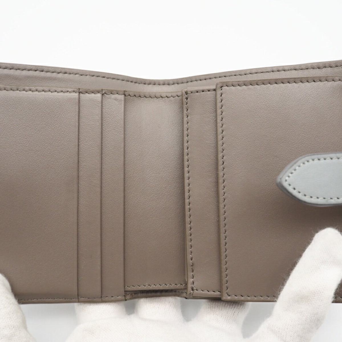 Celine Beige Blue Leather Wallet (Bi-Fold) (Pre-Owned)