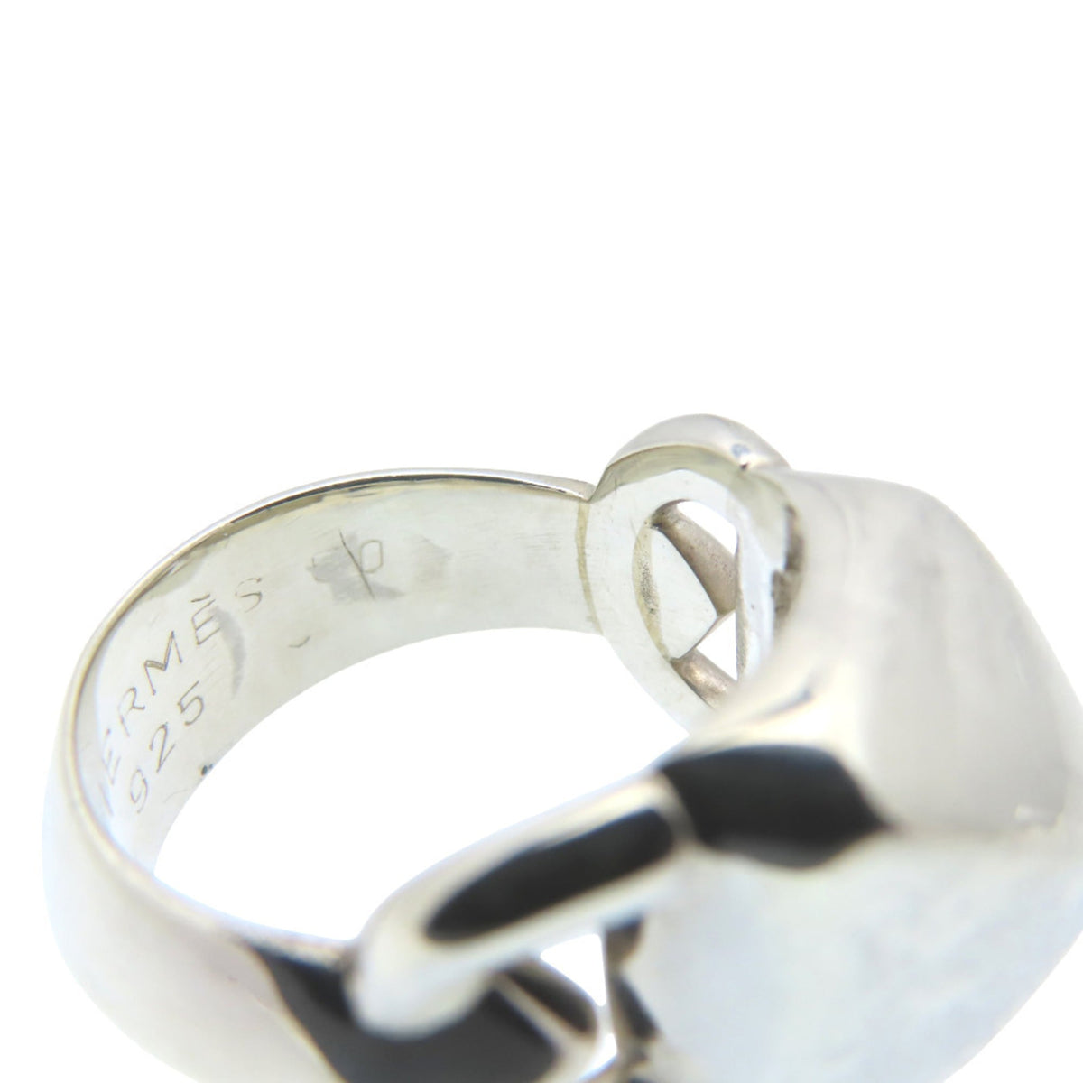 Hermes Silver Silver 925 Band Ring (Pre-Owned)
