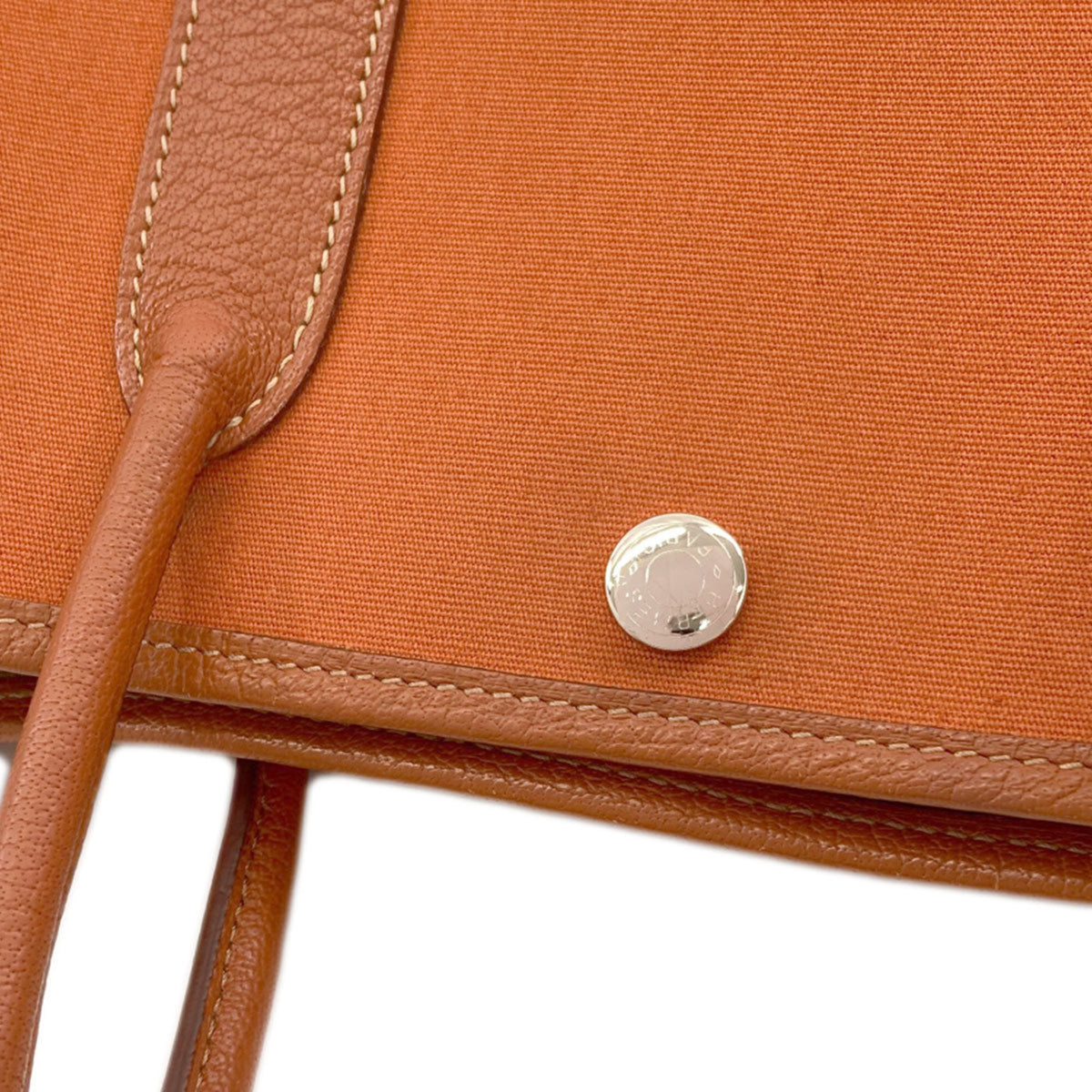 Hermes Brown Orange Canvas Negonda Leather Handbag (Pre-Owned)