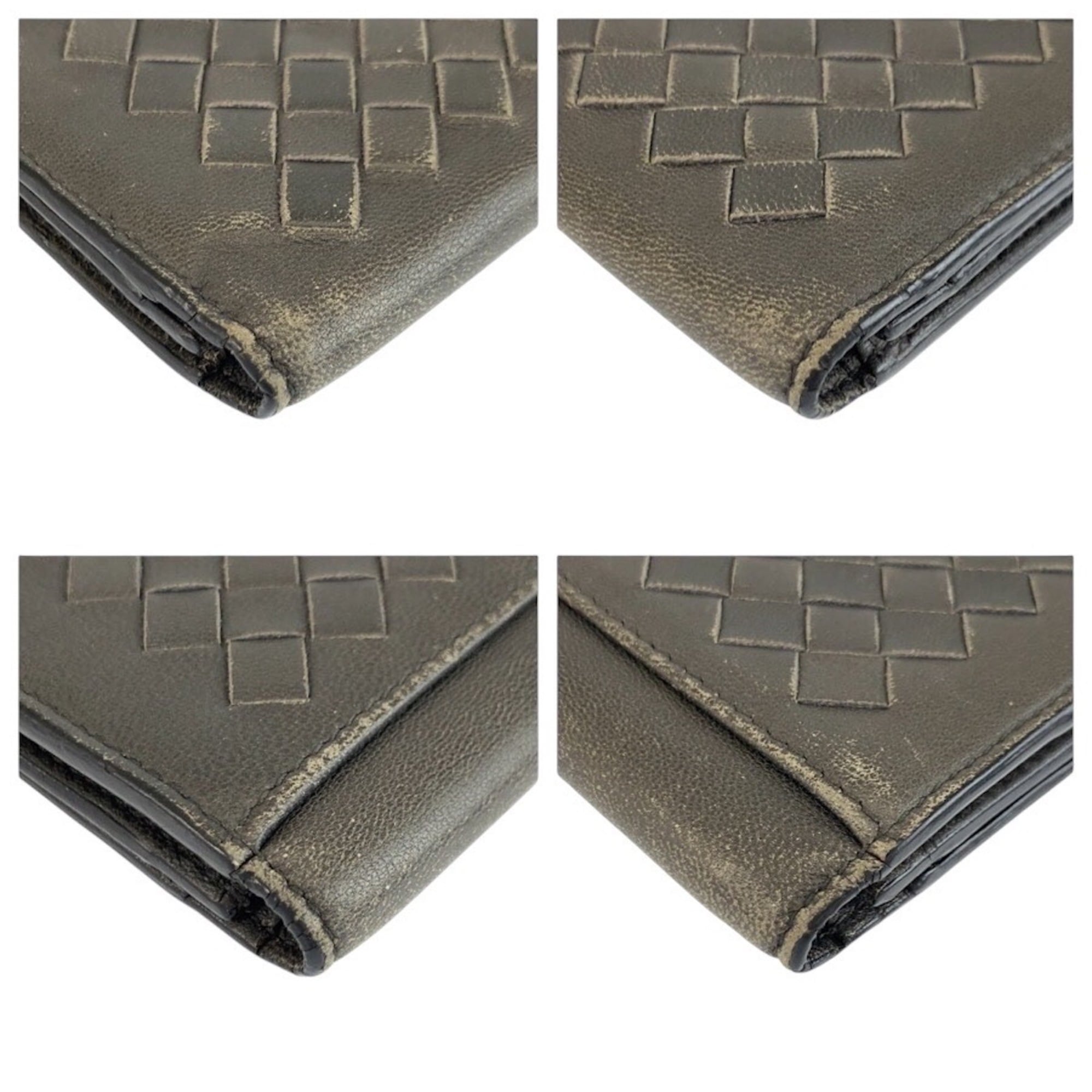 Bottega Veneta Gray Intrecciato Long Wallet (Bi-Fold) (Pre-Owned)