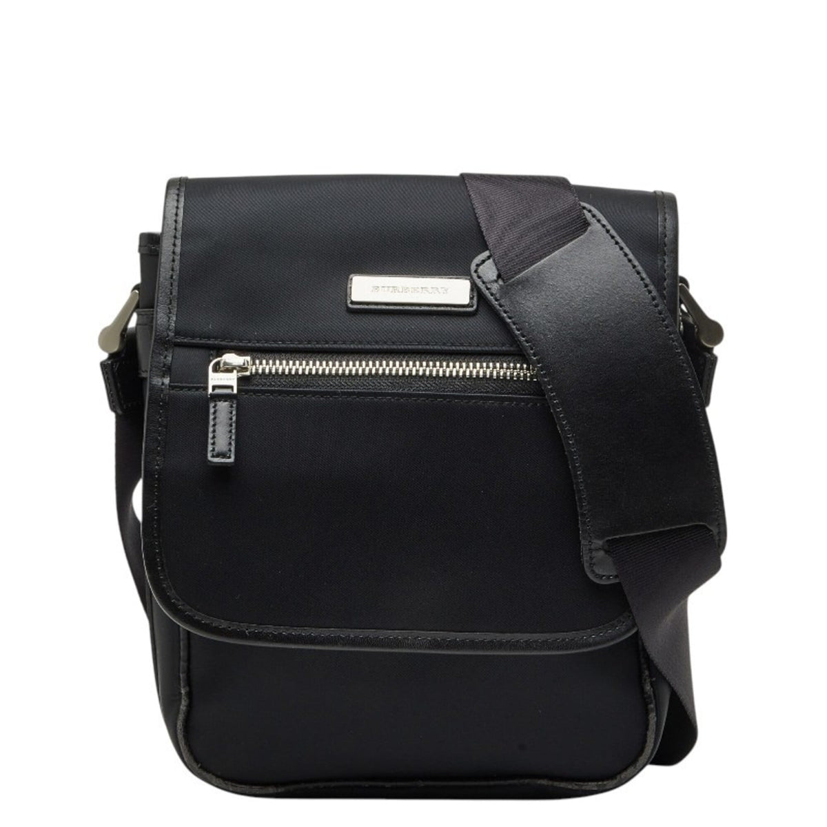 Burberry Black Nylon Leather Shoulder Bag (Pre-Owned)