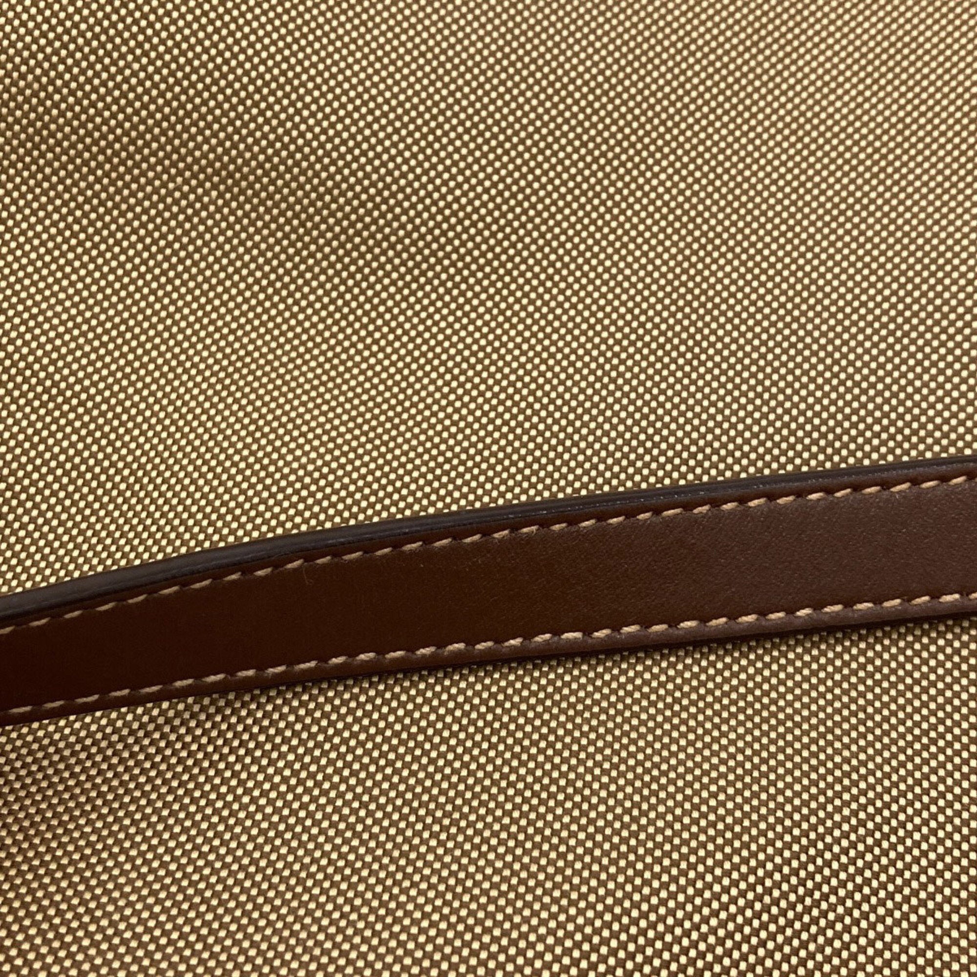 Prada Brown Canvas Leather Tote Bag (Pre-Owned)