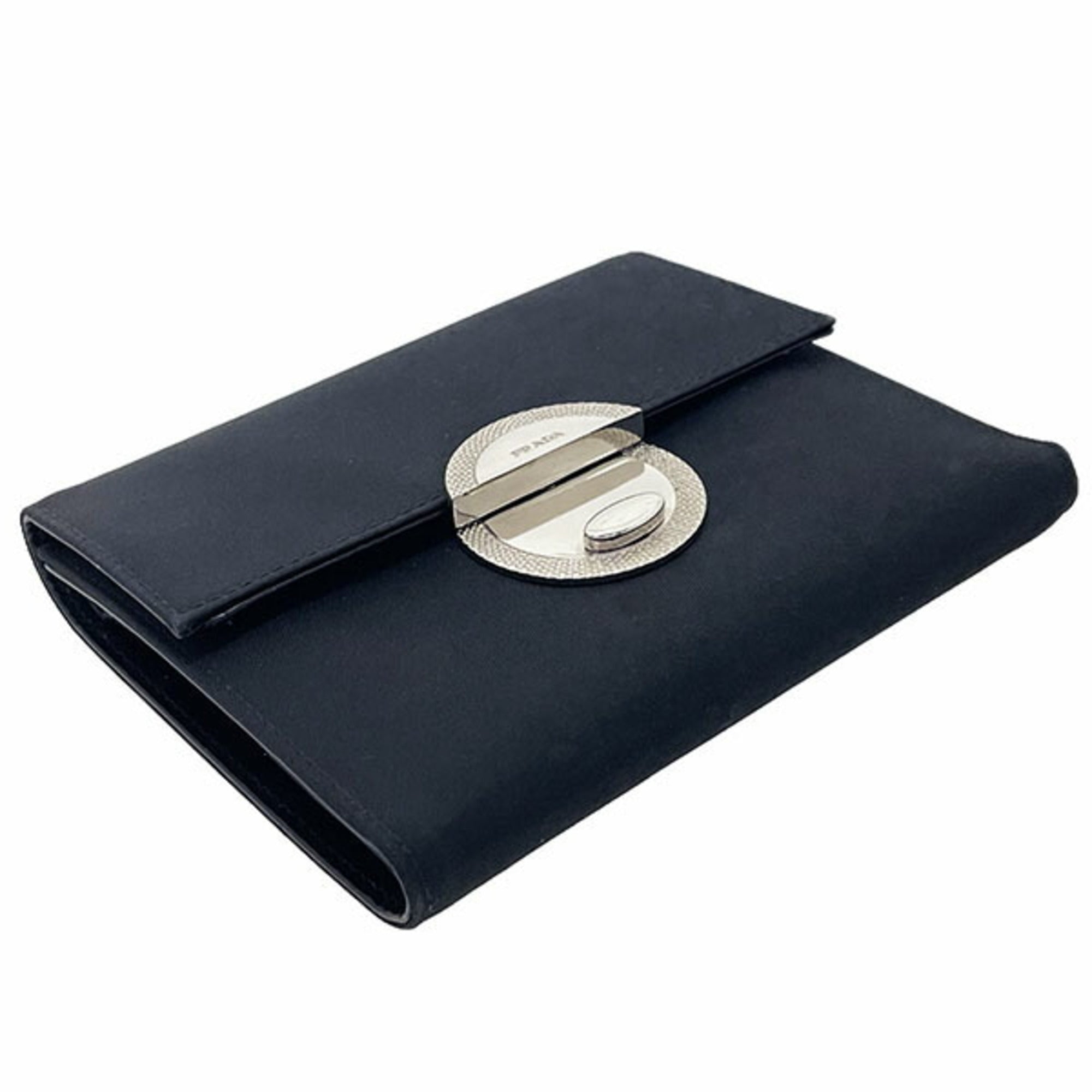 Prada Black Nero Nylon Leather Wallet (Tri-Fold) (Pre-Owned)