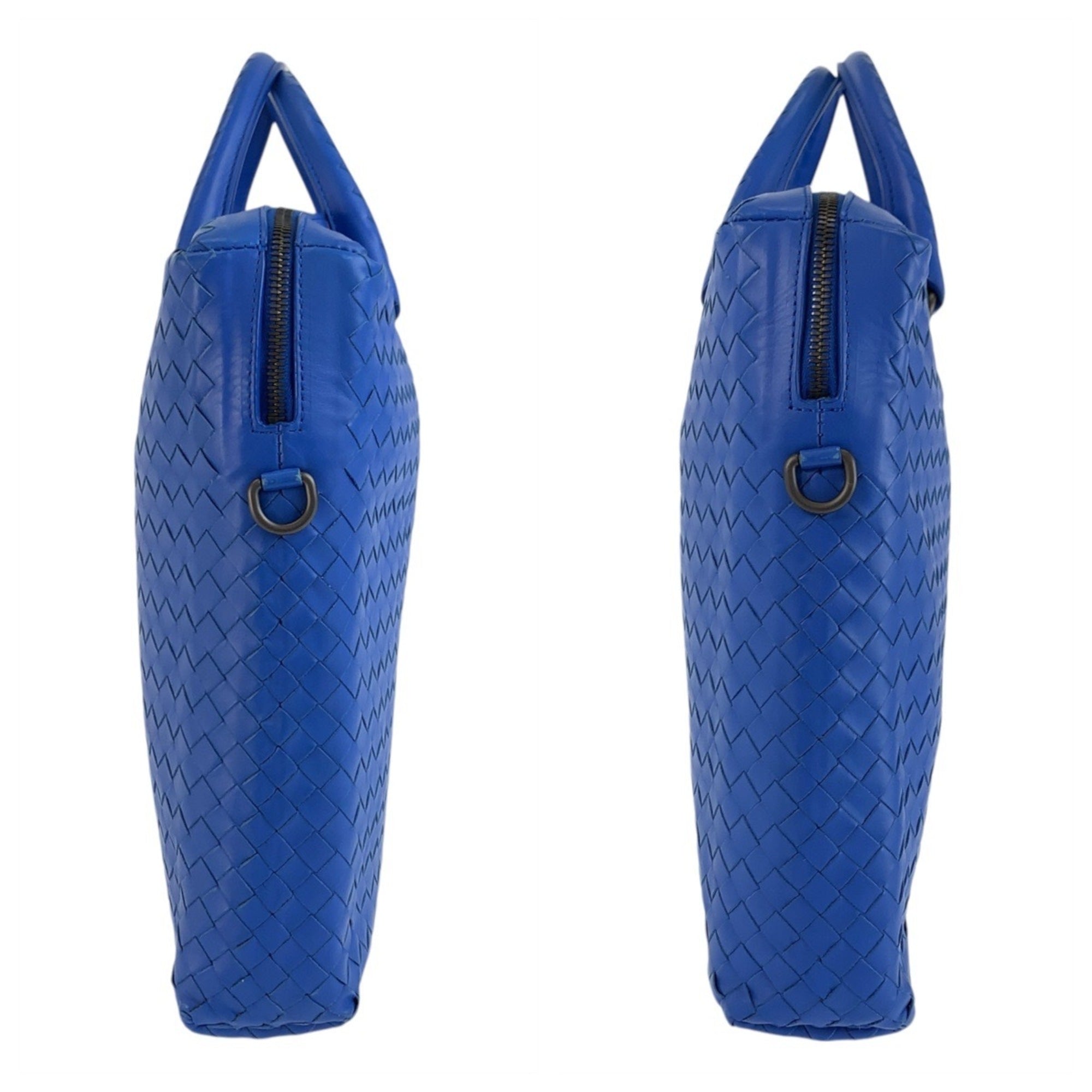 Bottega Veneta Blue Leather Briefcase (Pre-Owned)