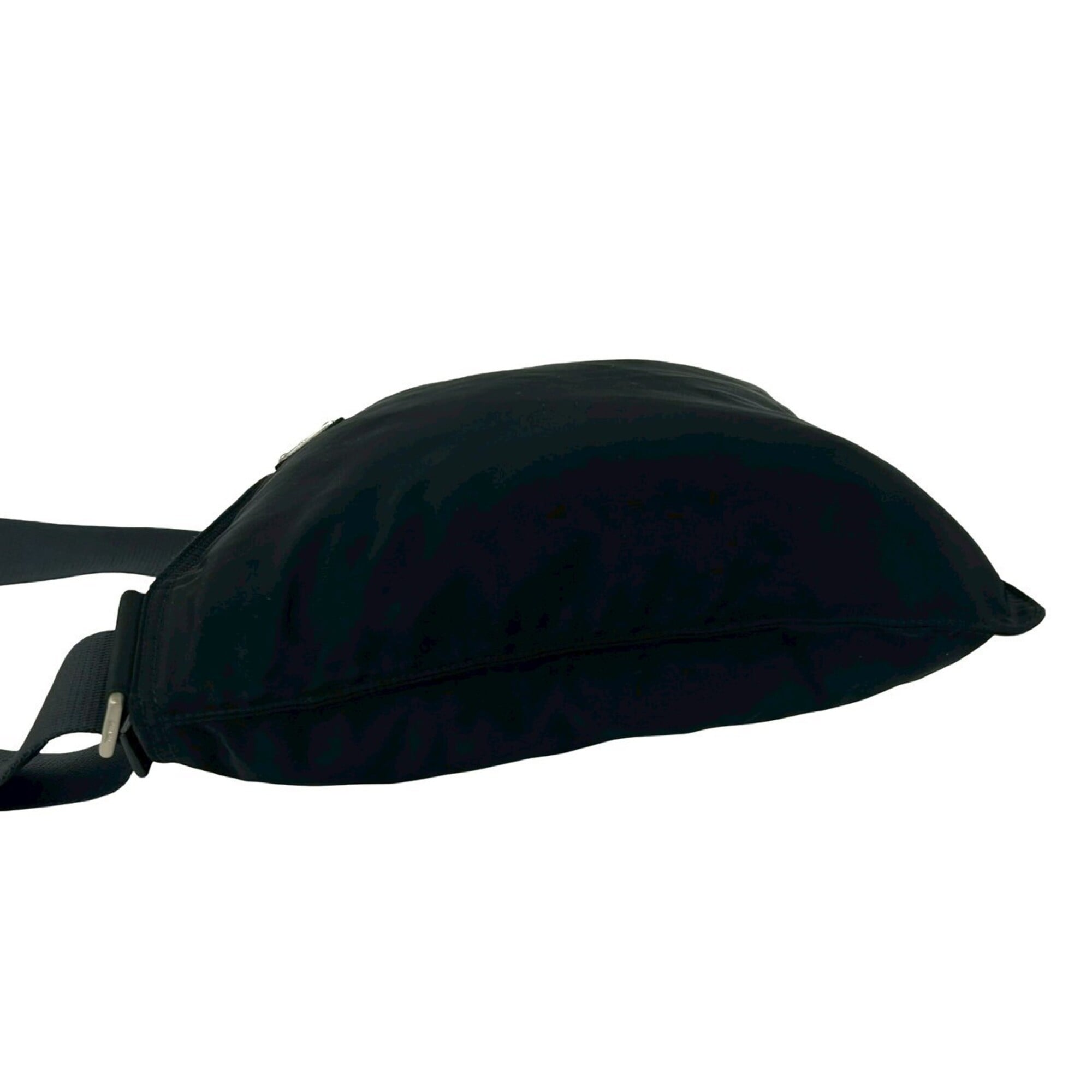 Prada Black Nylon Leather Pochette Shoulder Bag (Pre-Owned)