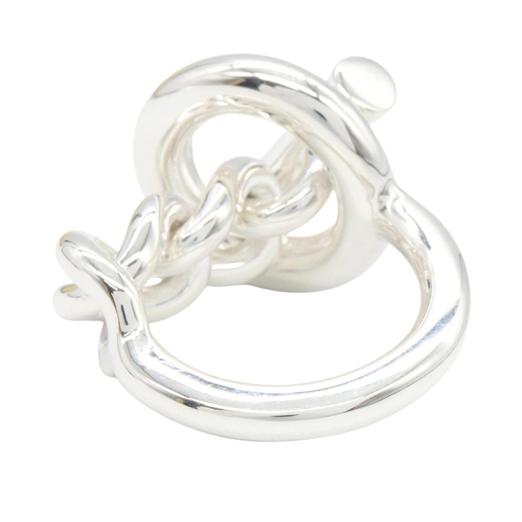 Hermes Silver Silver 925 Band Ring (Pre-Owned)