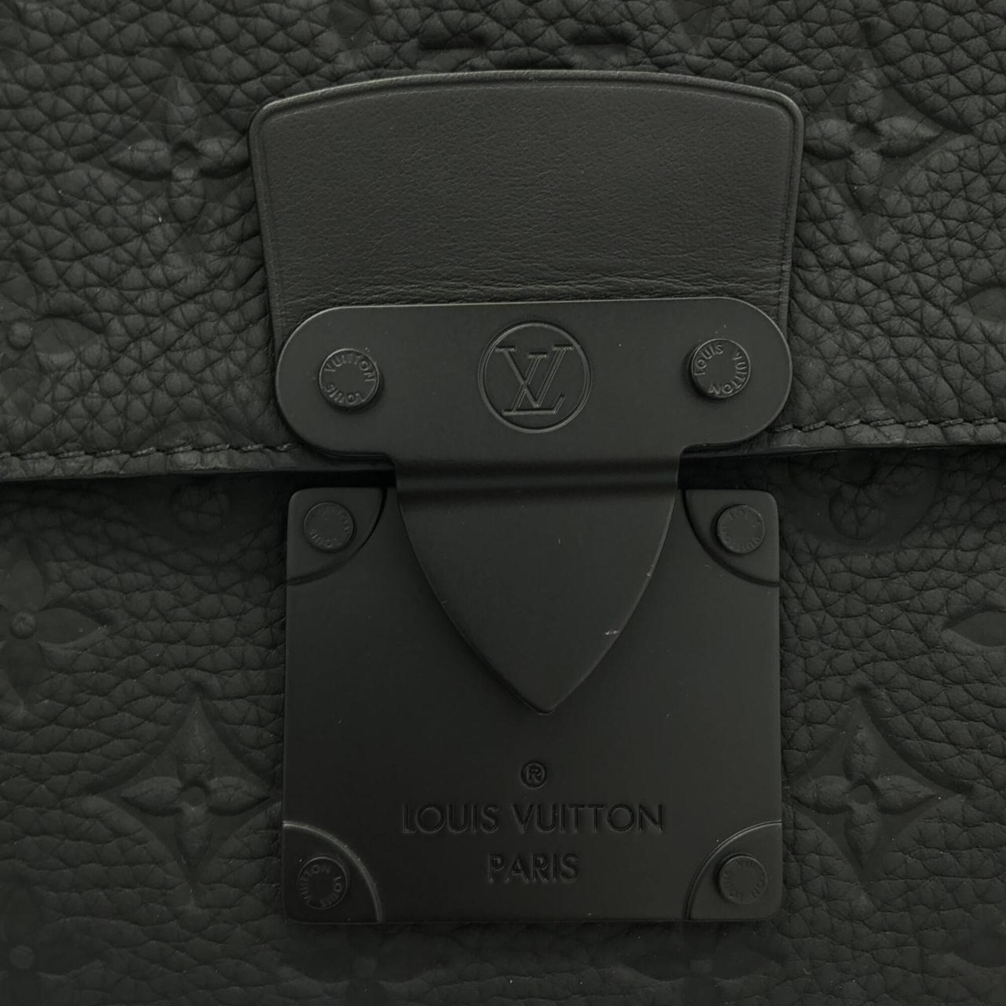 Louis Vuitton Black Leather Briefcase Handbag (Pre-Owned)