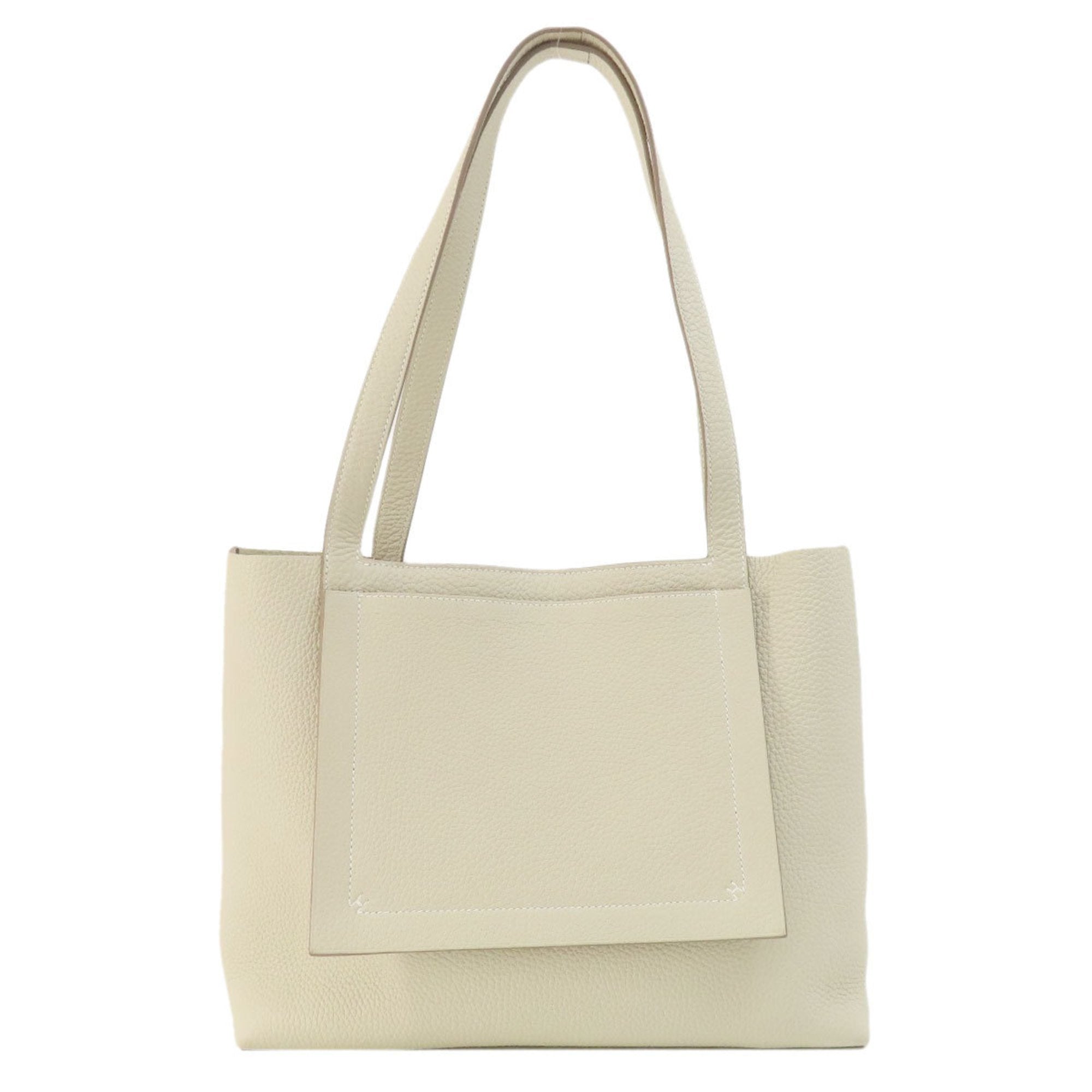 Hermes White Taurillon Clemence Leather Tote Bag (Pre-Owned)