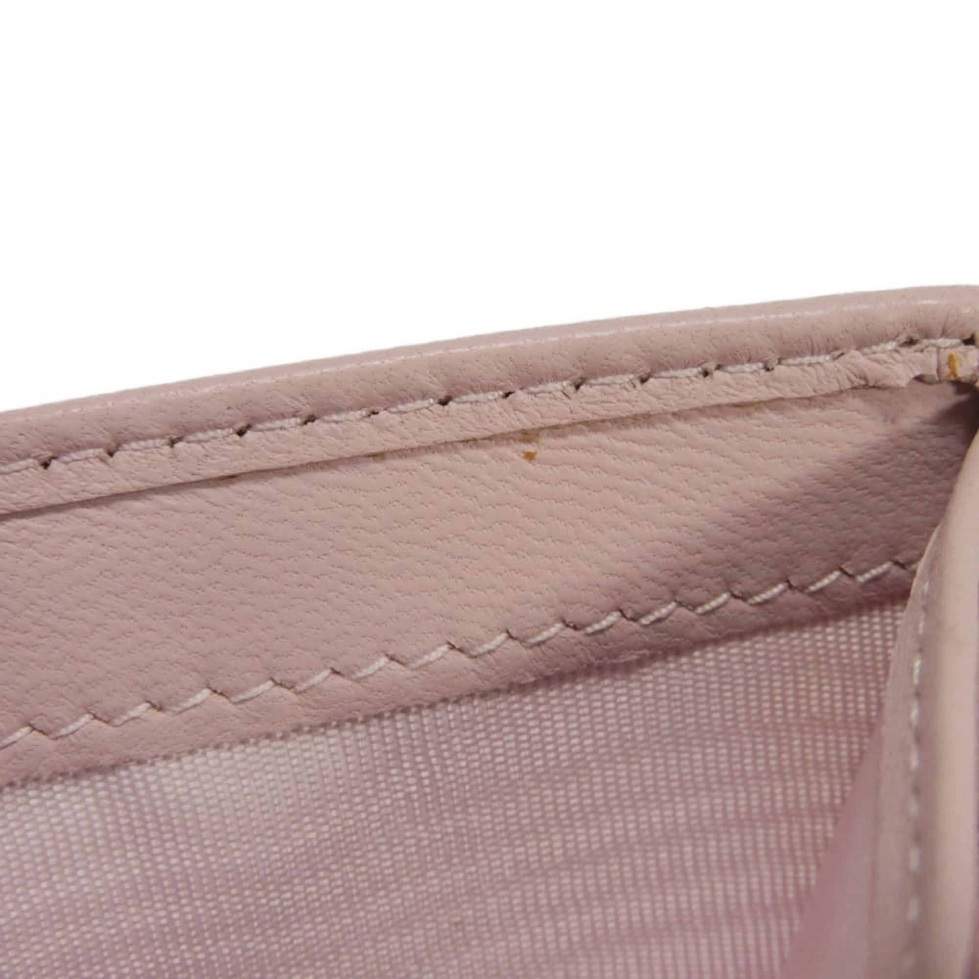 Miu Miu Pink White Leather Wallet (Bi-Fold) (Pre-Owned)