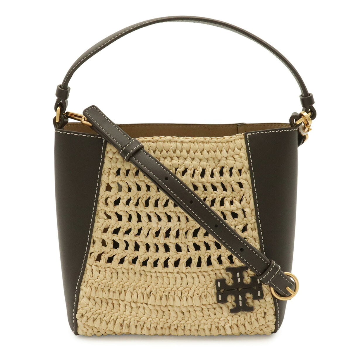 Tory Burch Beige Brown Brown Leather Handbag Shoulder Bag (Pre-Owned)