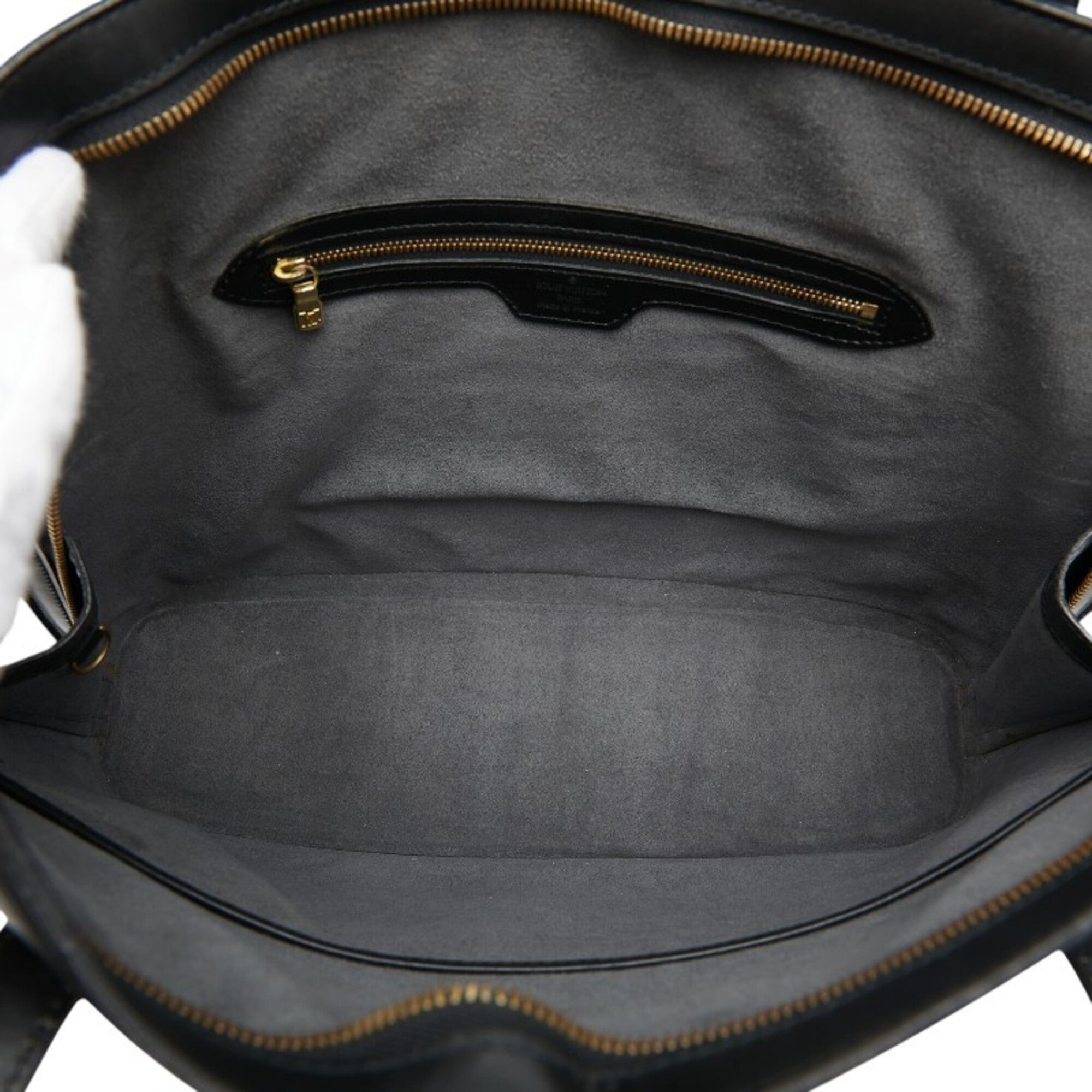 Louis Vuitton Black Noir Leather Shoulder Bag Tote Bag (Pre-Owned)