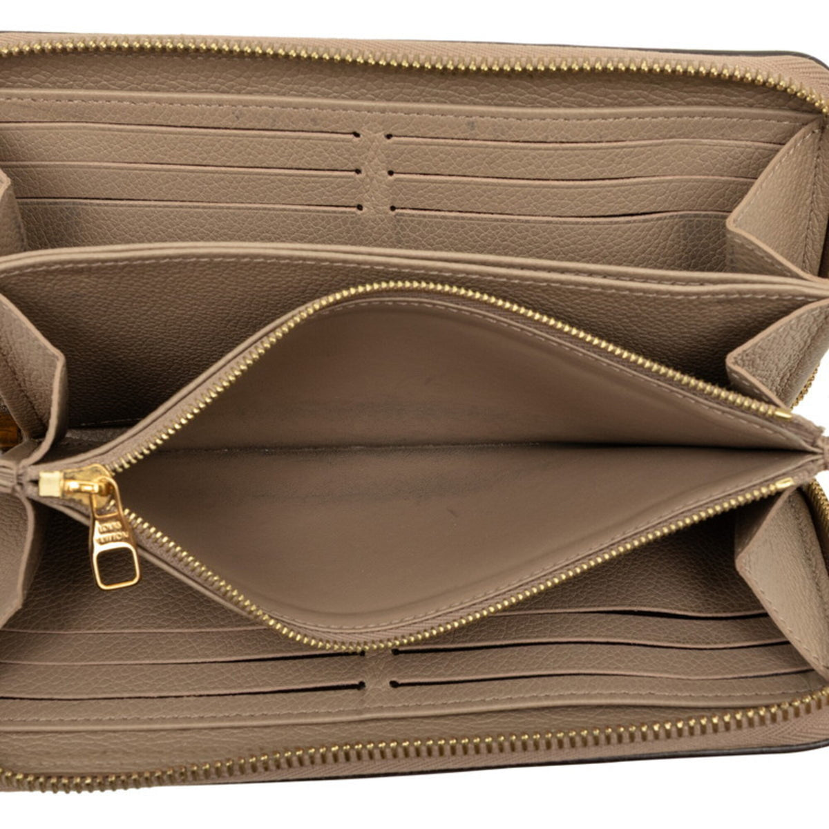 Louis Vuitton Monogram Empreinte Beige Tourterelle Leather Long Wallet (Bi-Fold) (Pre-Owned)