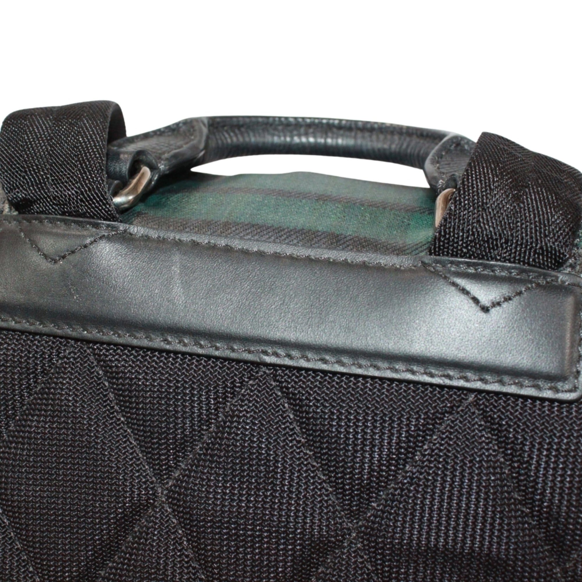 Burberry Black Green Cotton Canvas Backpack (Pre-Owned)