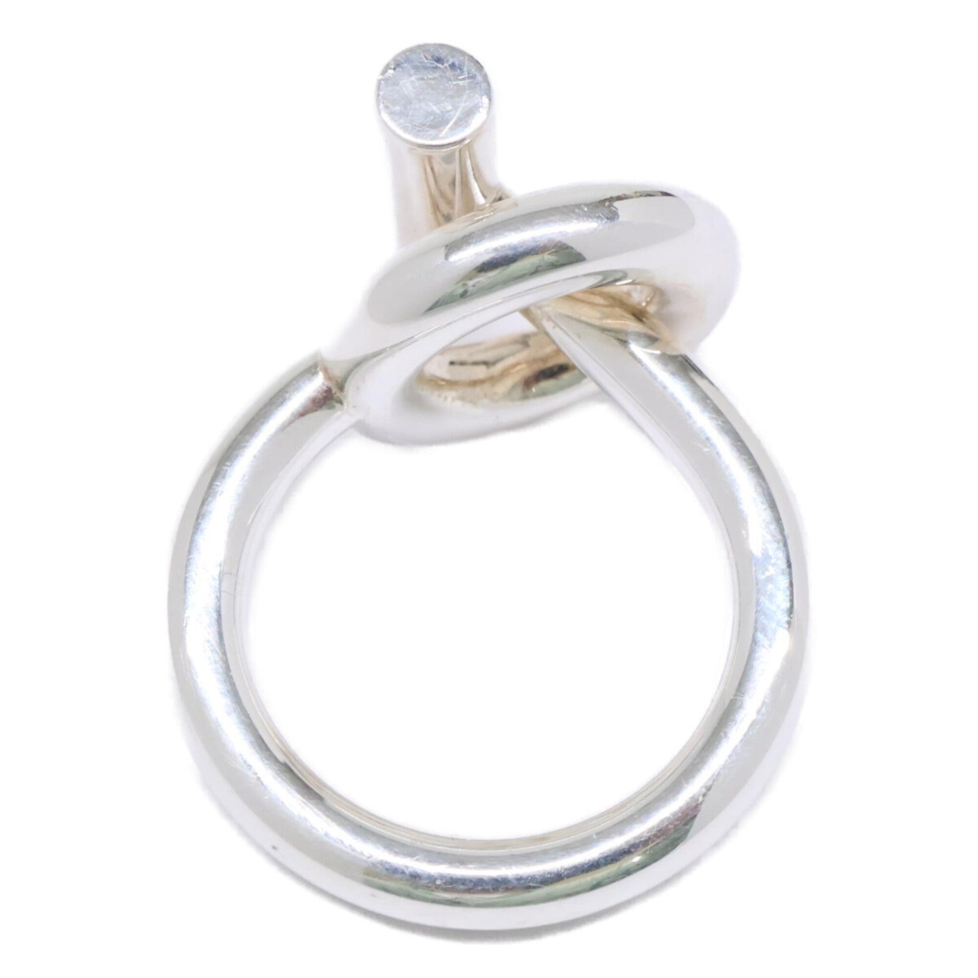 Hermes Silver Silver 925 Band Ring (Pre-Owned)