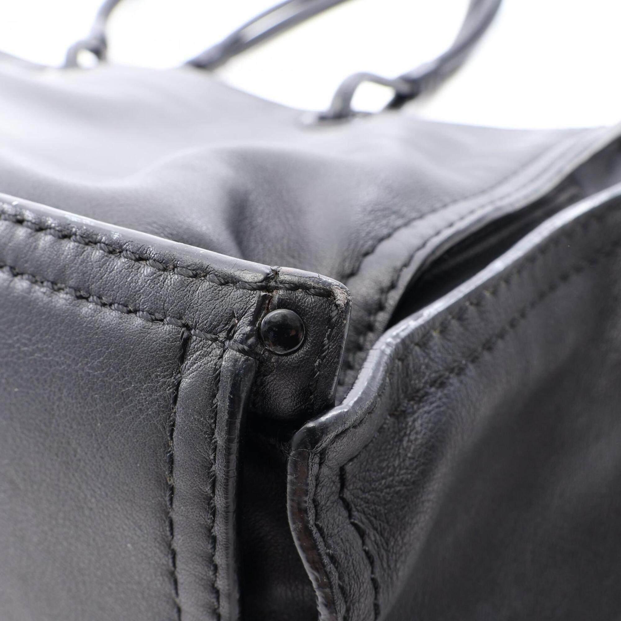 Loewe Black Leather Handbag Tote Bag (Pre-Owned)