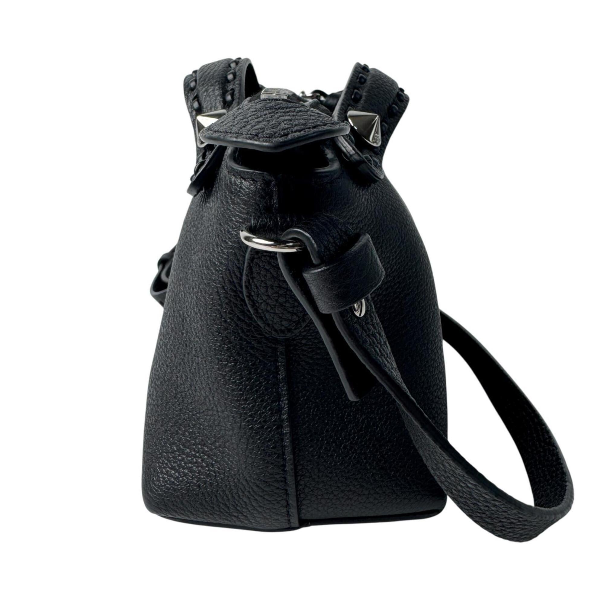 Fendi Black Leather Handbag Shoulder Bag (Pre-Owned)
