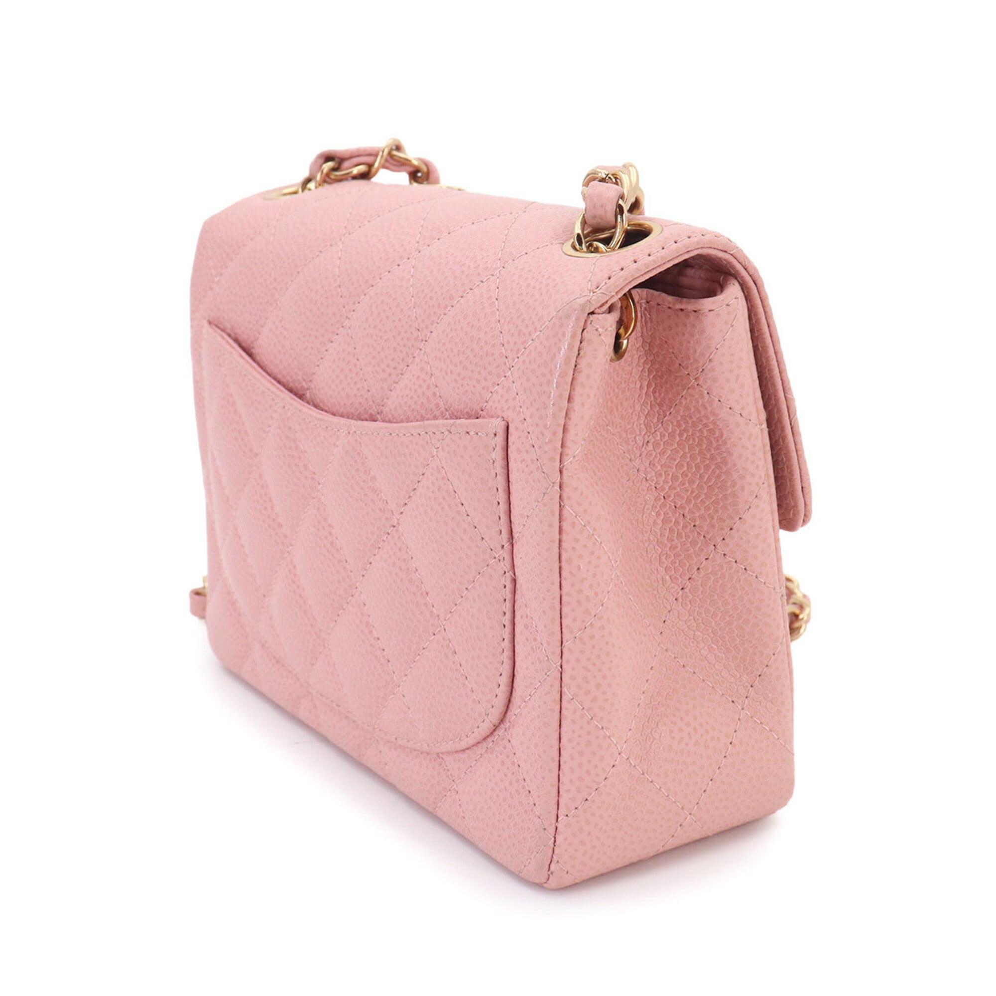 Chanel Pink Grained Calfskin Shoulder Bag (Pre-Owned)