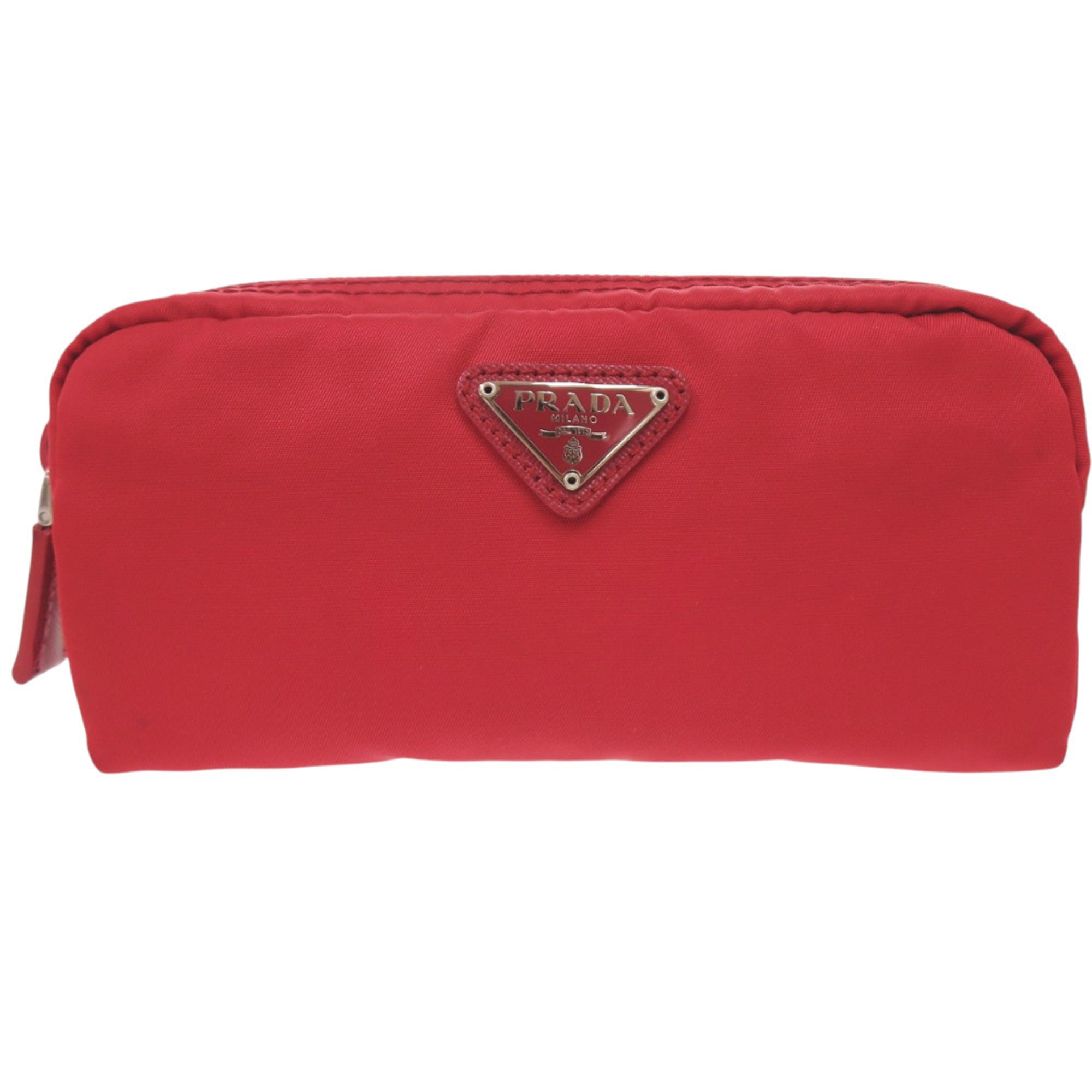 Prada Red Color Nylon Pouch (Pre-Owned)