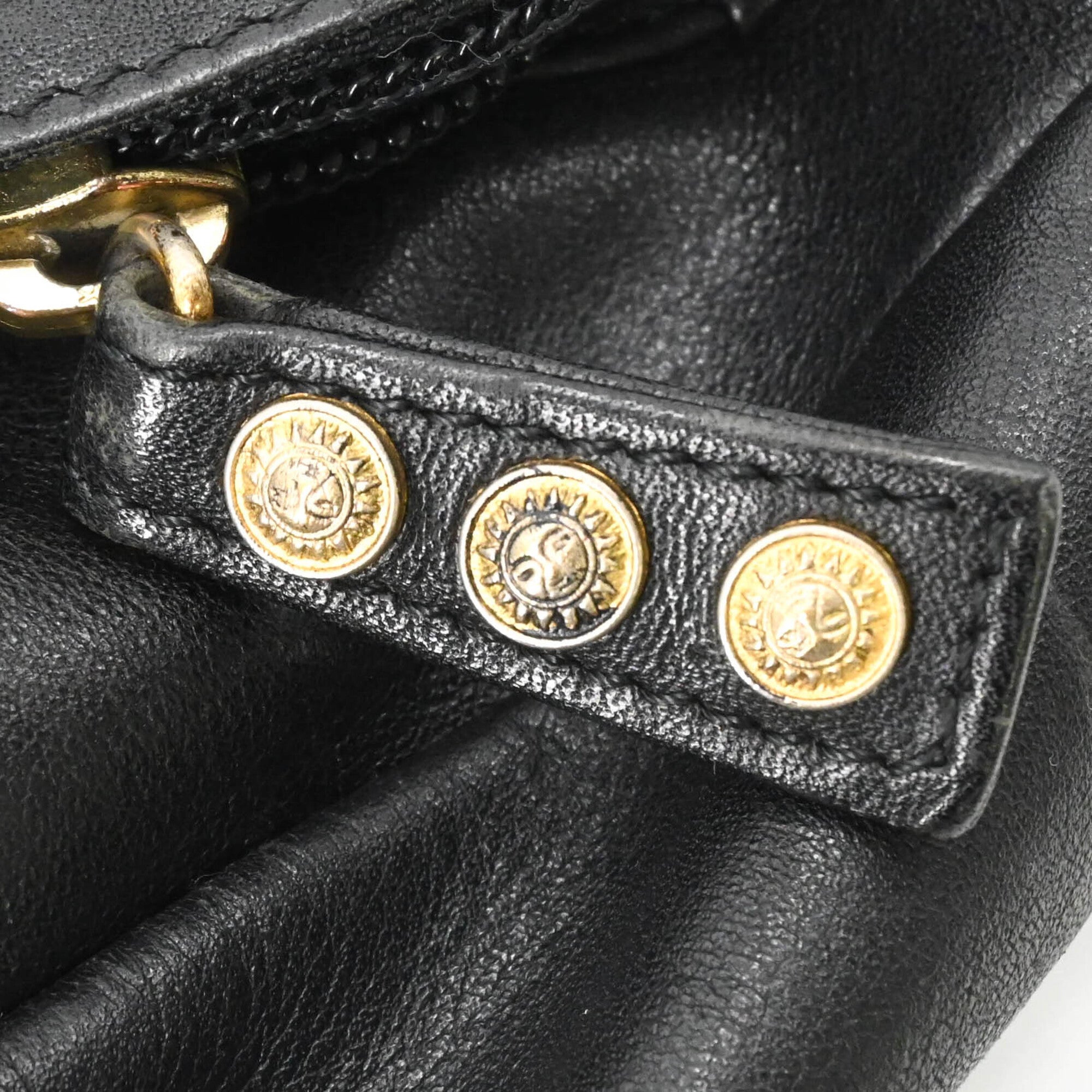 Versace Black Leather Backpack (Pre-Owned)
