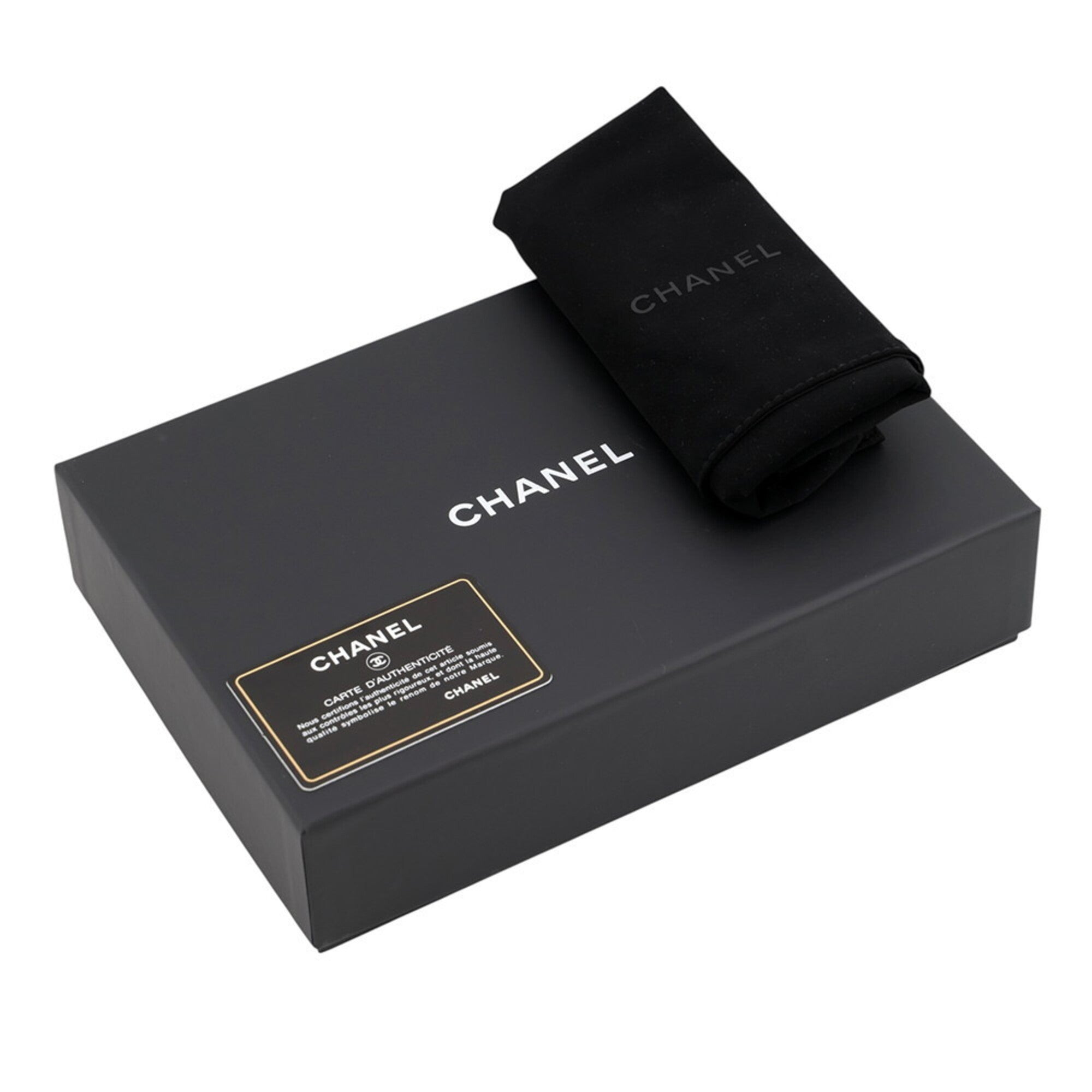 Chanel Red Color Grained Calfskin Chain/Shoulder Wallet (Pre-Owned)