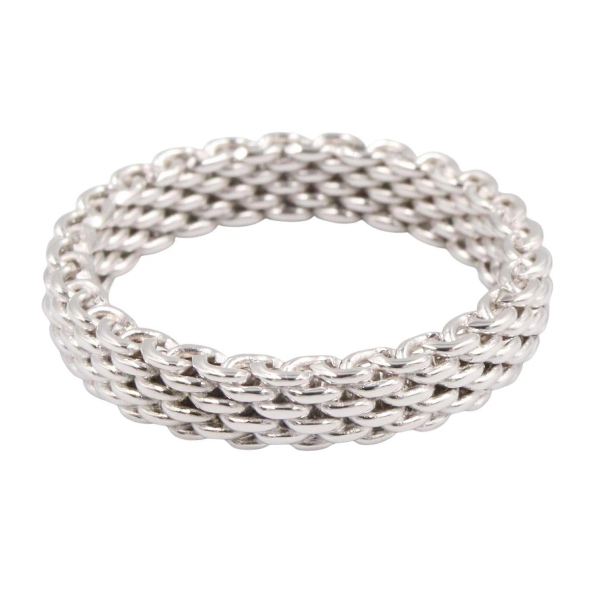 Tiffany Silver White Gold (18K) Band Ring (Pre-Owned)