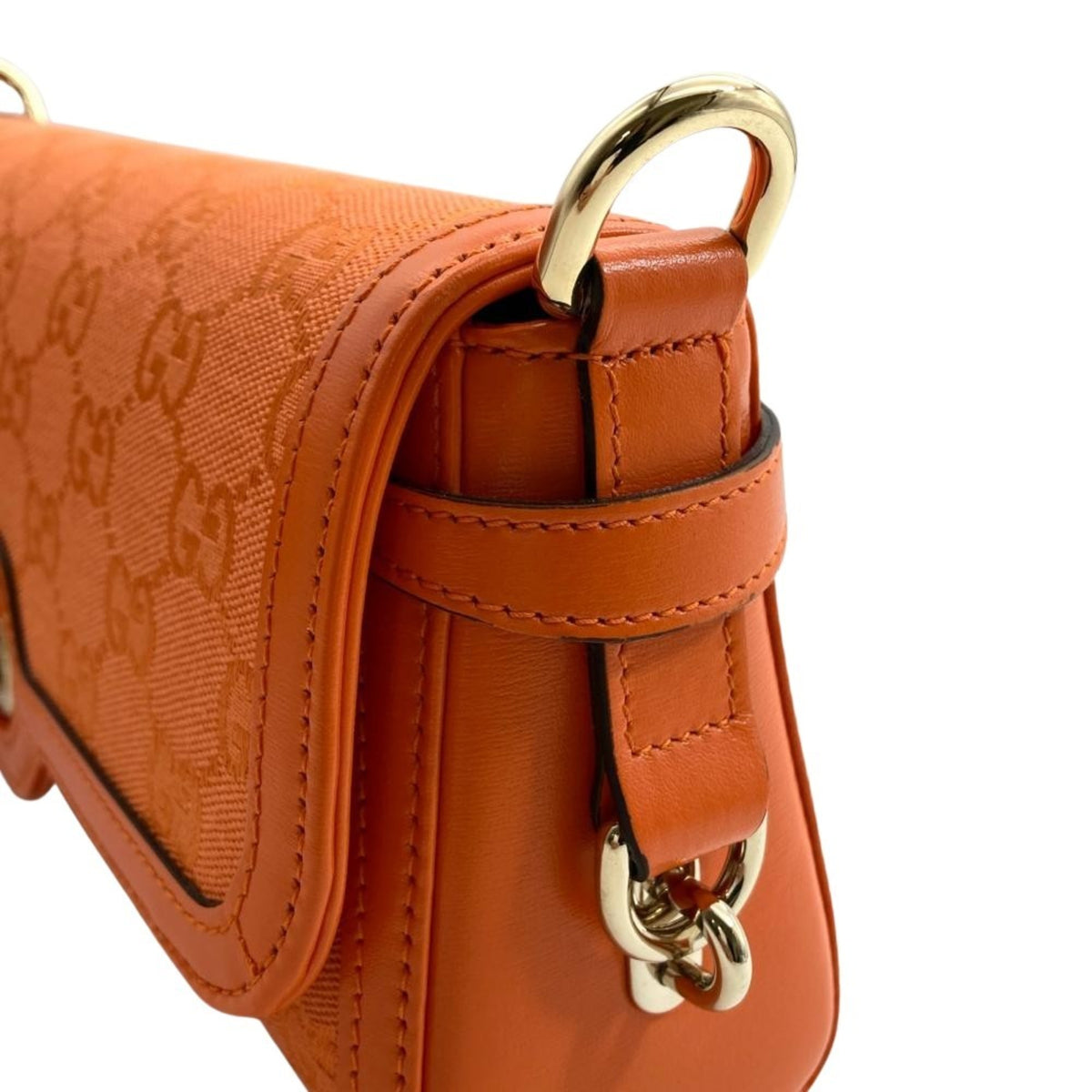Gucci Gg Canvas Orange Gg Canvas Shoulder Bag (Pre-Owned)