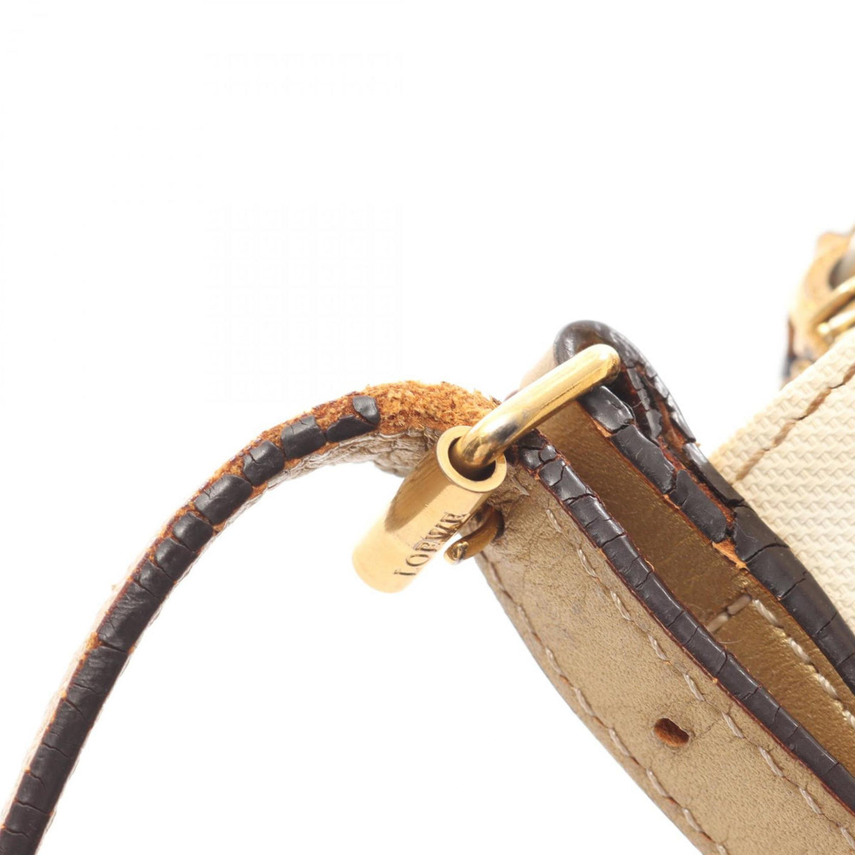 Loewe White Coated Canvas Leather Shoulder Bag (Pre-Owned)
