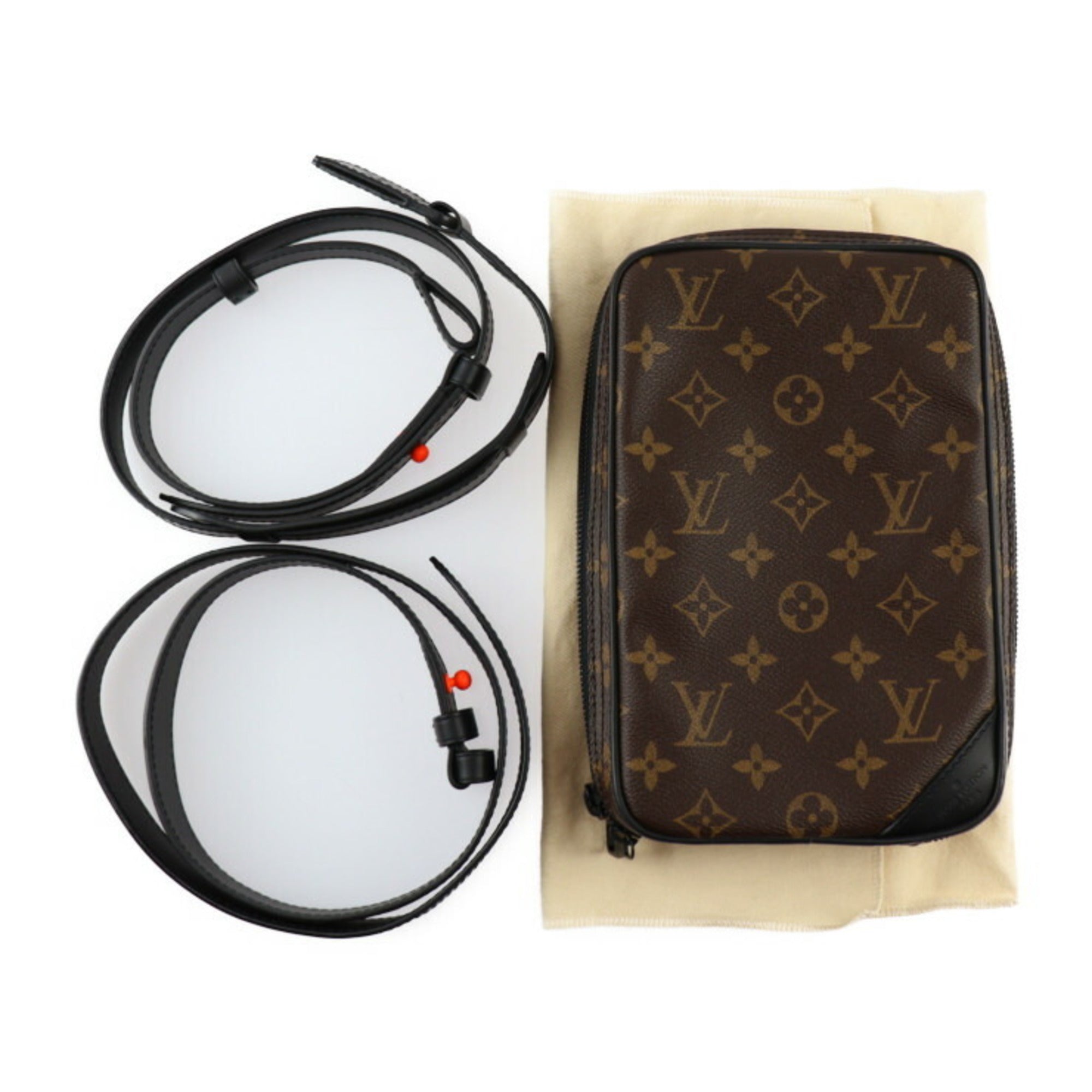 Louis Vuitton Black Brown Monogram Monogram Leather Shoulder Bag Sling Bag (Pre-Owned)