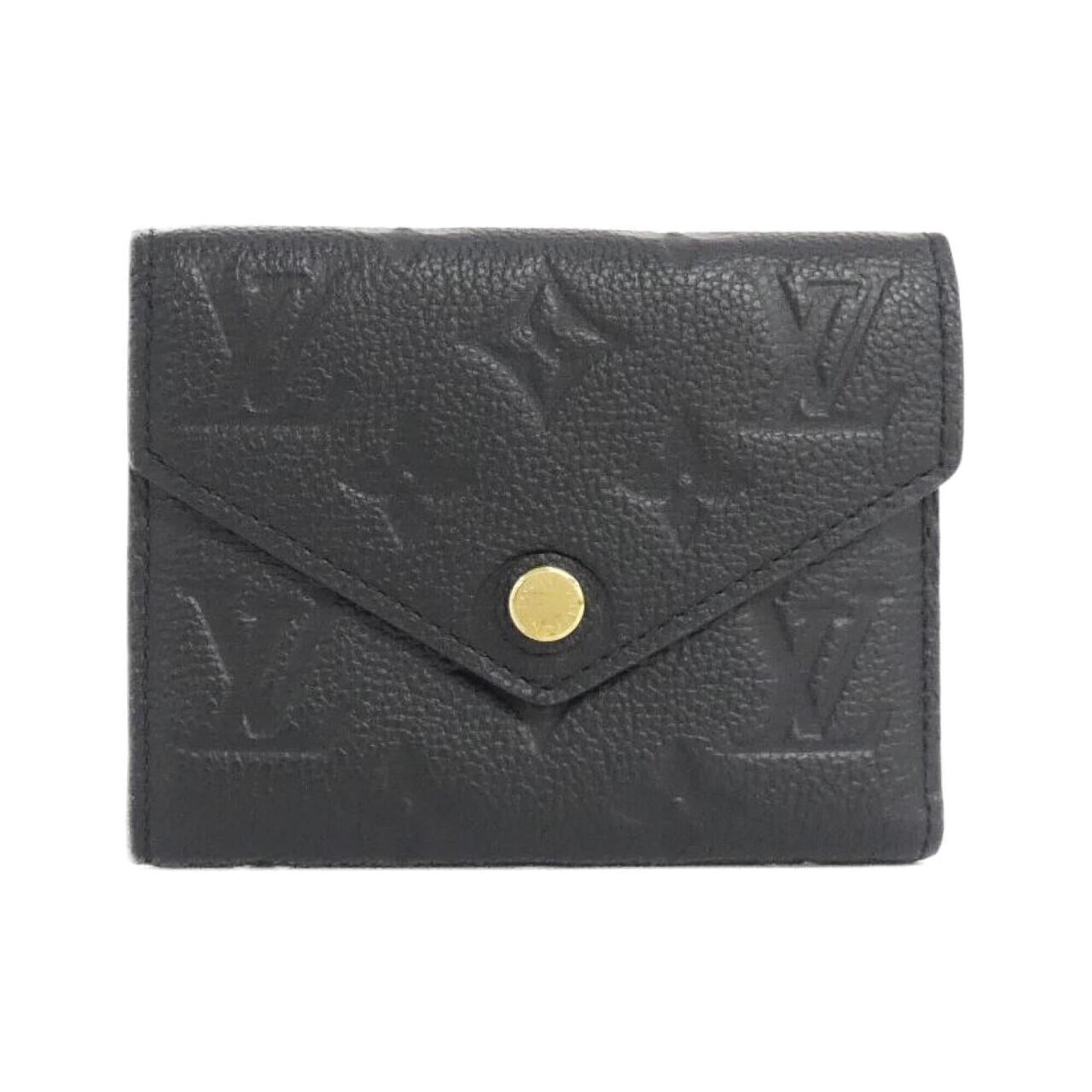Louis Vuitton Monogram Empreinte Black Leather Wallet (Tri-Fold) (Pre-Owned)