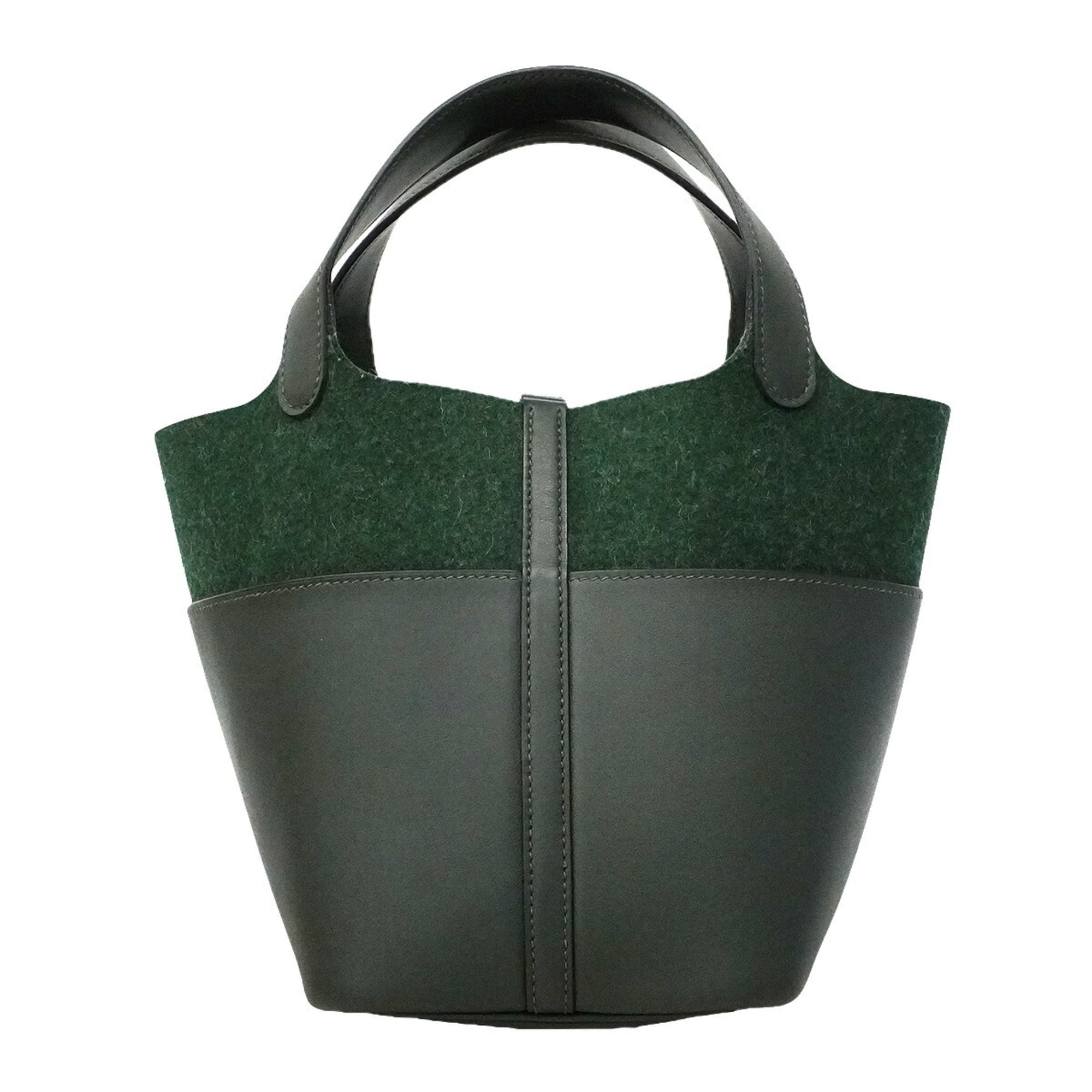 Hermes Vert Fonce Felt Swift Leather Handbag (Pre-Owned)