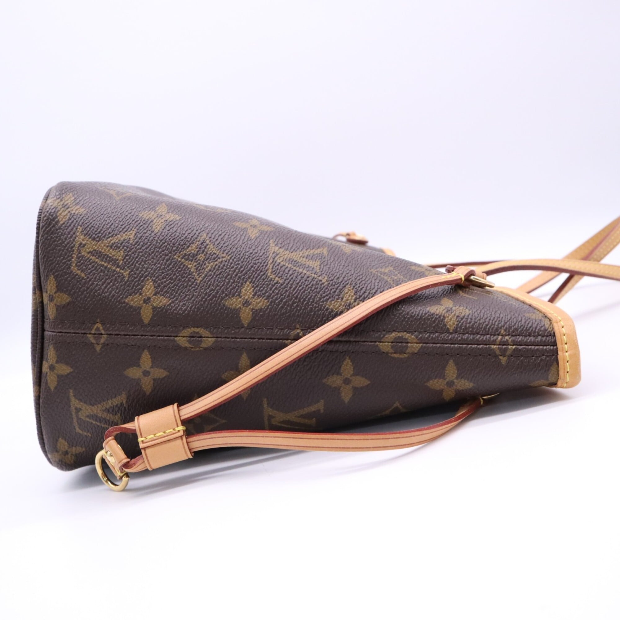 Louis Vuitton Monogram Beige Brown Coated Canvas Leather Handbag (Pre-Owned)