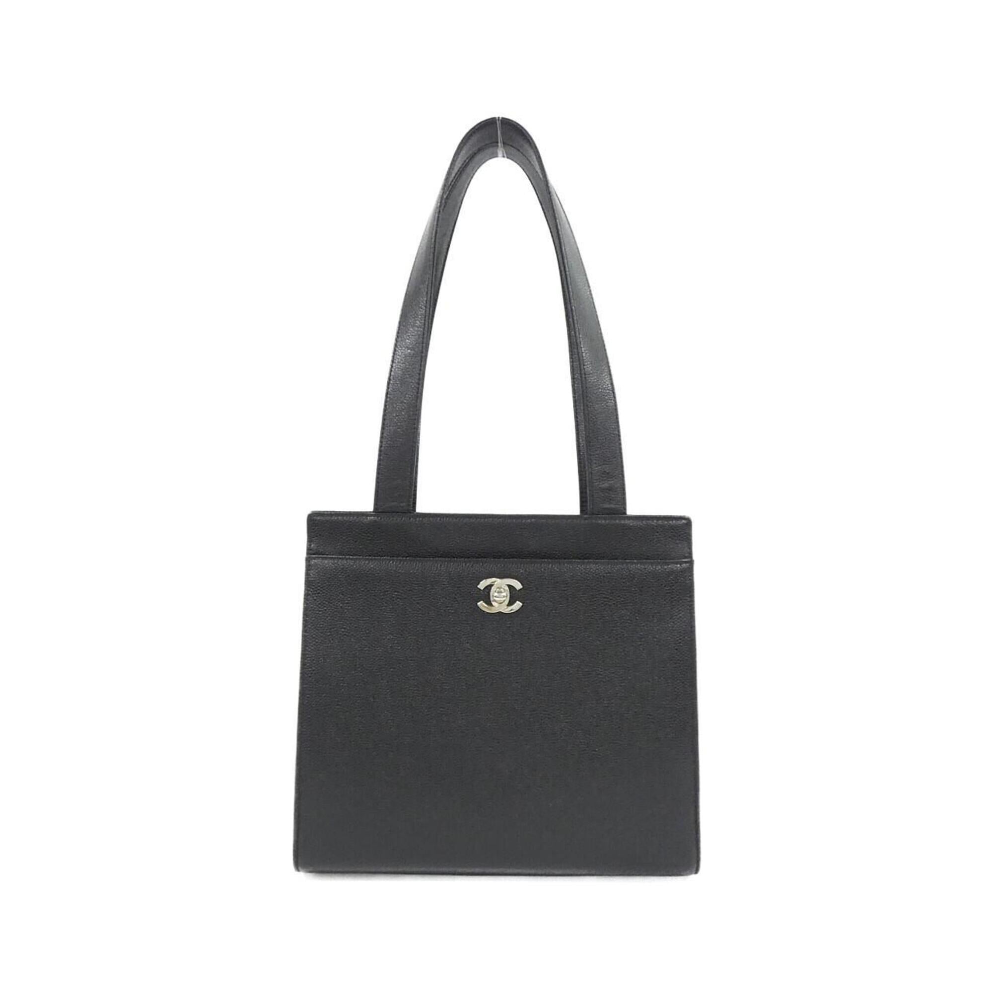 Chanel Black Grained Calfskin Shoulder Bag (Pre-Owned)