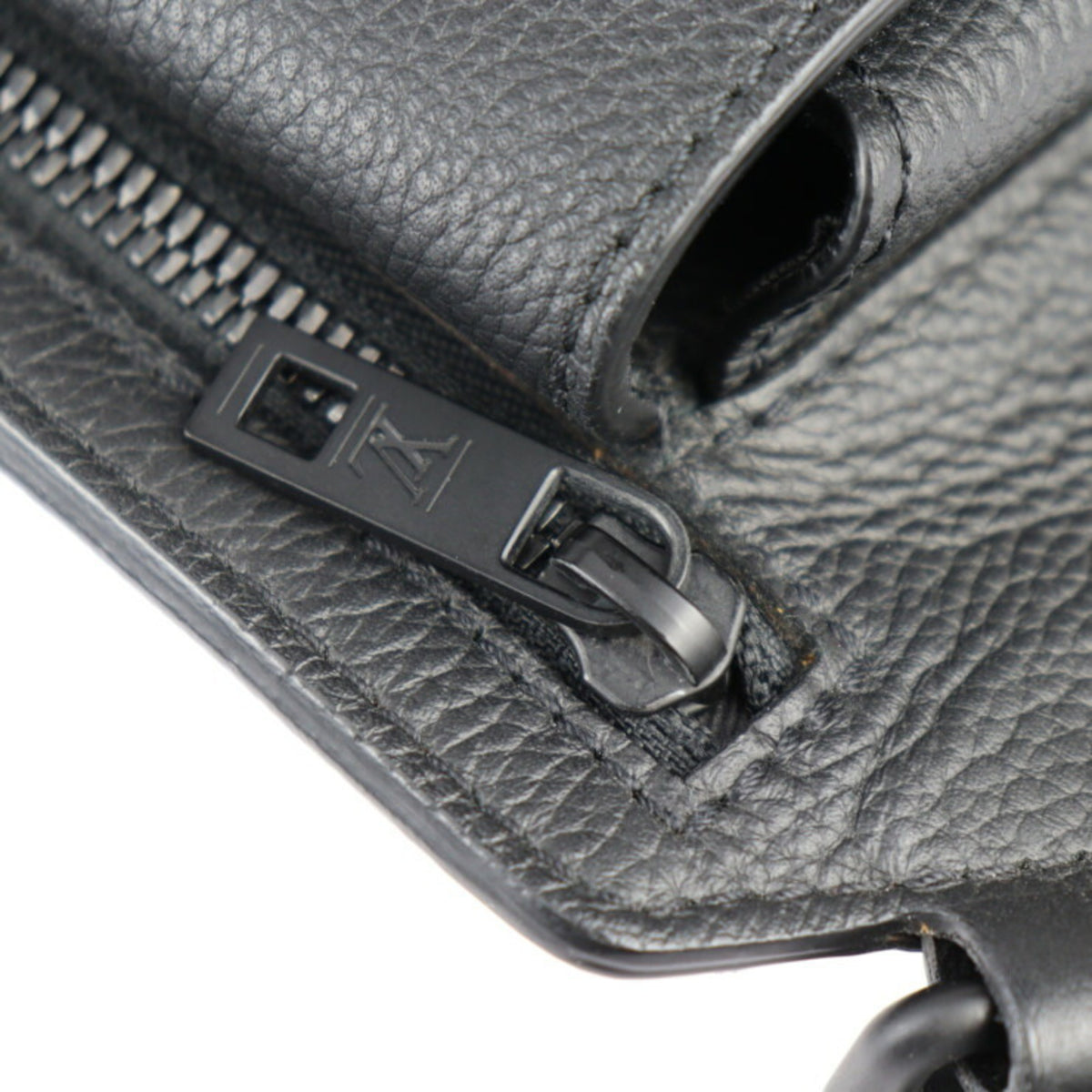 Louis Vuitton Black Noir Leather Pouch Sling Bag (Pre-Owned)