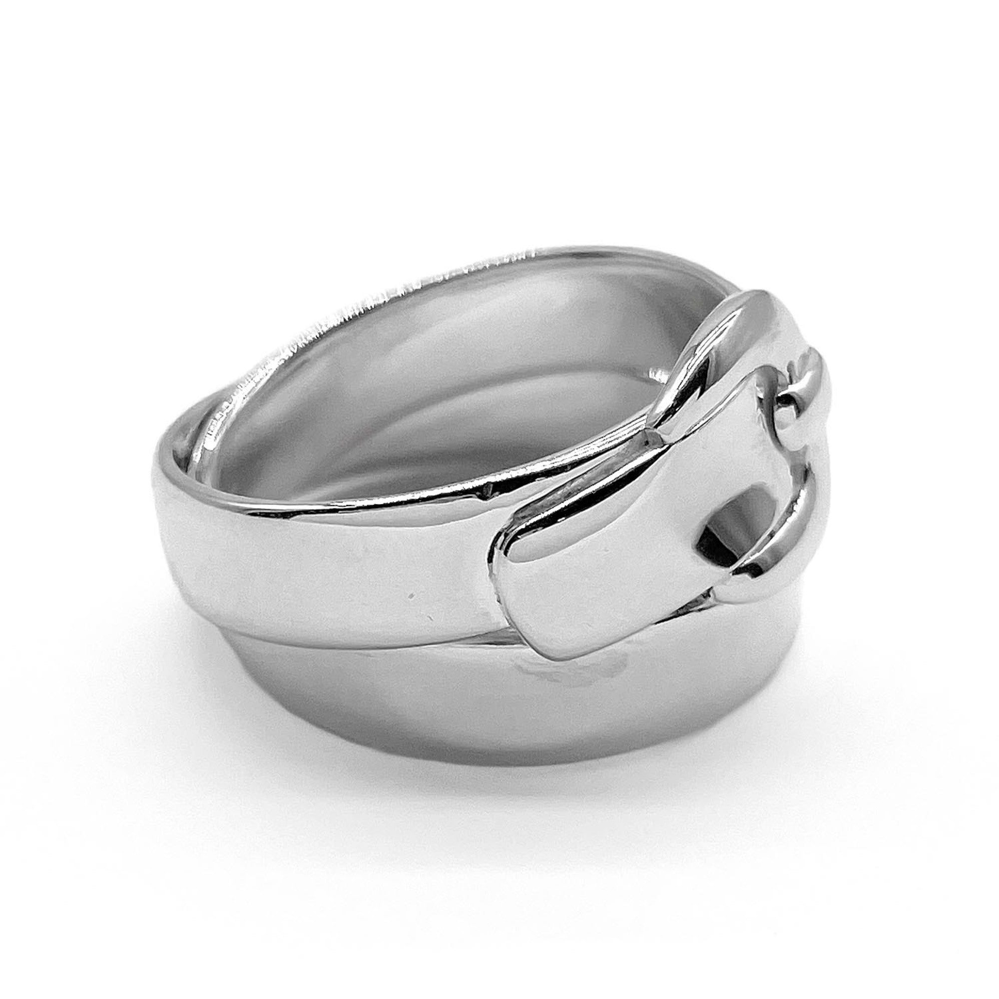 Hermes Silver 925 Band Ring (Pre-Owned)
